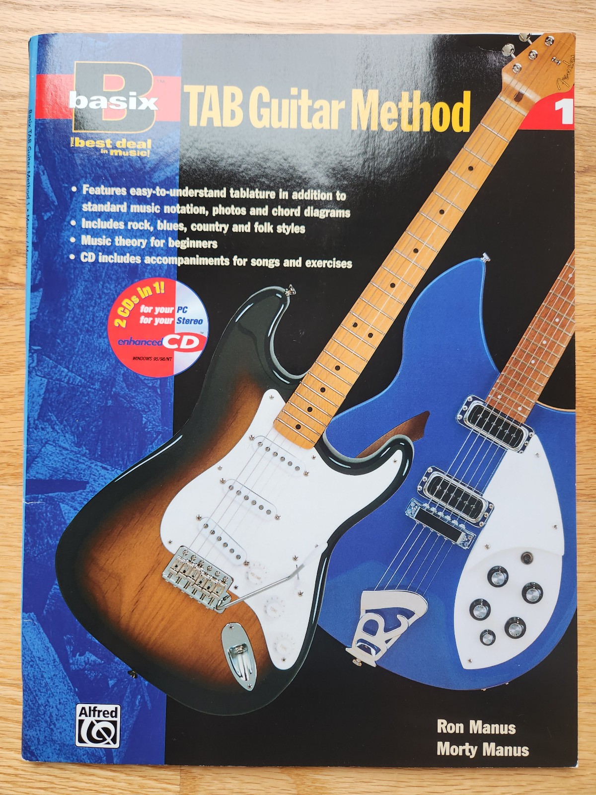 Basix TAB Guitar Method Book 1 with CD – Roy Manus Morty Manus Learn Guitar New