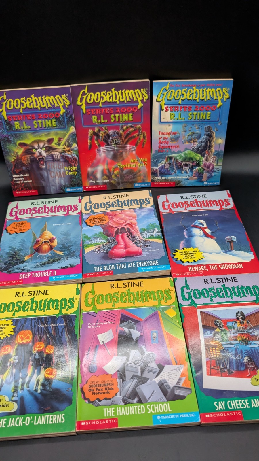 1990s 1st Editions Small Lot Of 9 Schoolastic R.L Stine GOOSEBUMPS books