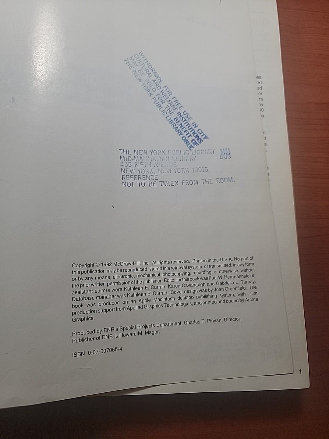 ENR Directory Design Firms 1992-1993 10th Edition McGraw Hill Constructio