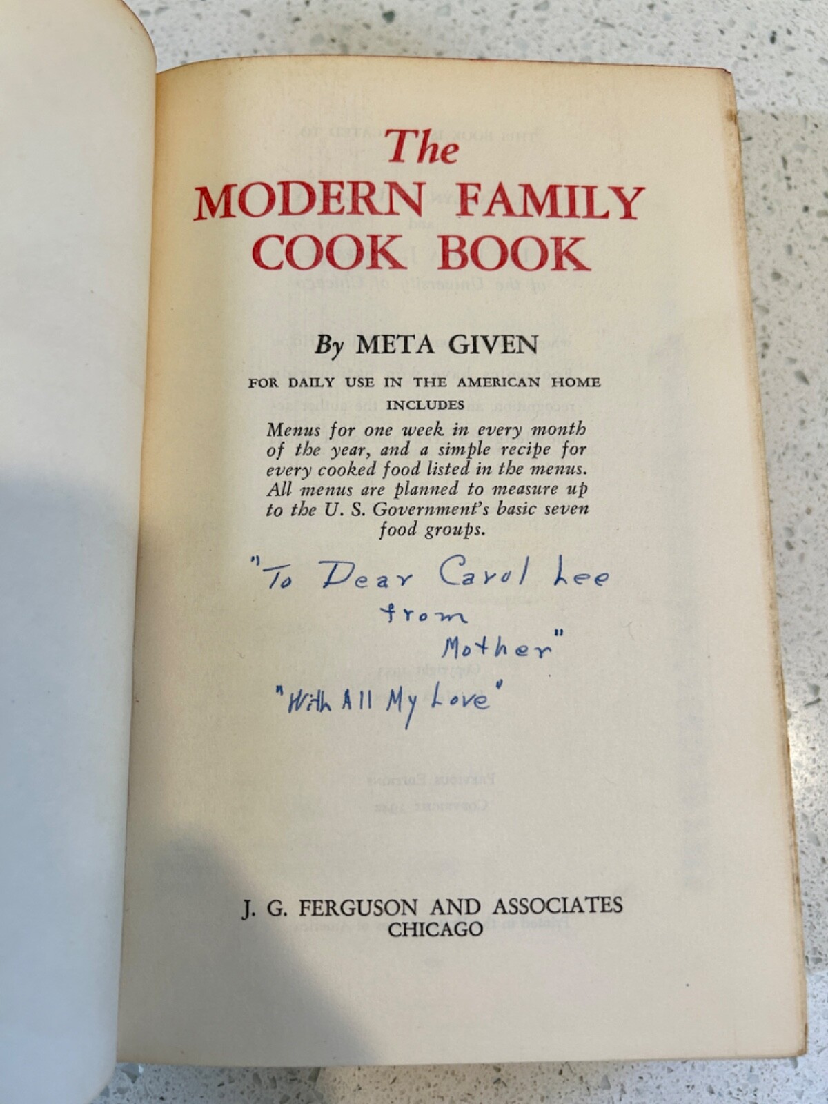 META GIVEN The Modern Family 1953 Cookbook – Vintage Hard Cover – 632 Pages
