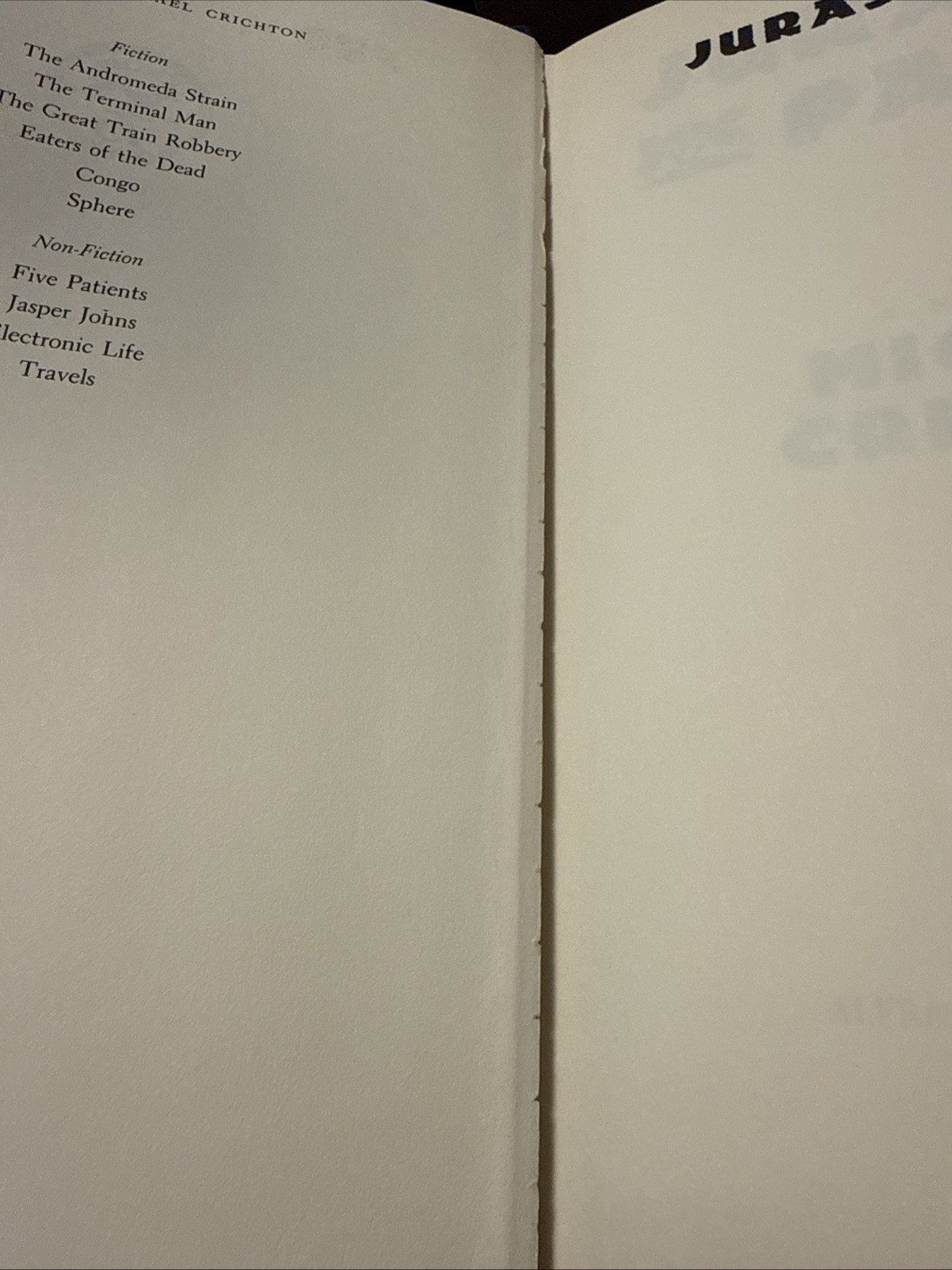 JURASSIC PARK – MICHAEL CRICHTON (HC/DJ 1990) First Edition 1st Printing