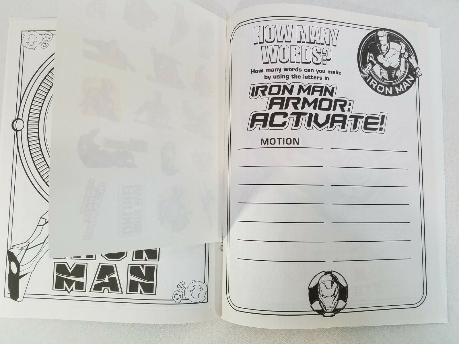 Marvel Iron Man Activity Book Includes 30 Stickers 2008 Bendon Publishing