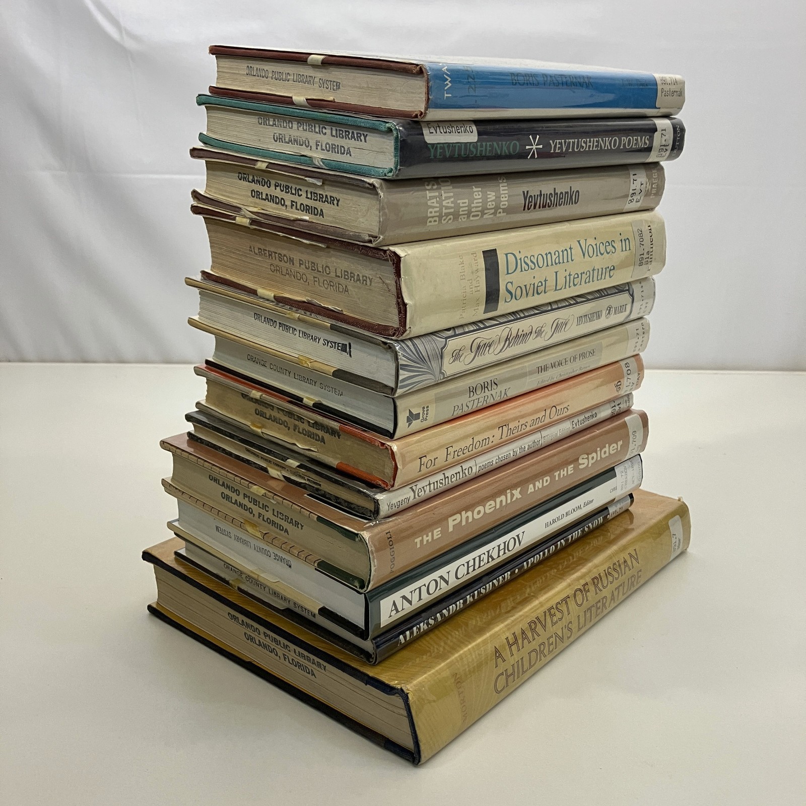 12 Vintage Ex-Library Misc Books about Russian Literature and Poetry HCDJ Lot