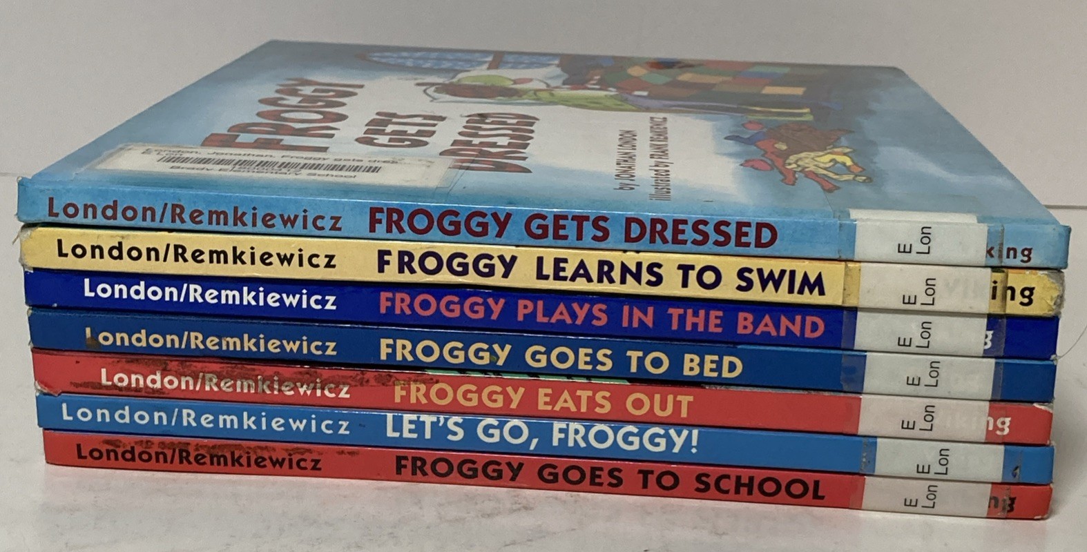 Lot of 7 Froggy books by Jonathan London & Frank Remkiewicz Hardcover EX-LIBRARY