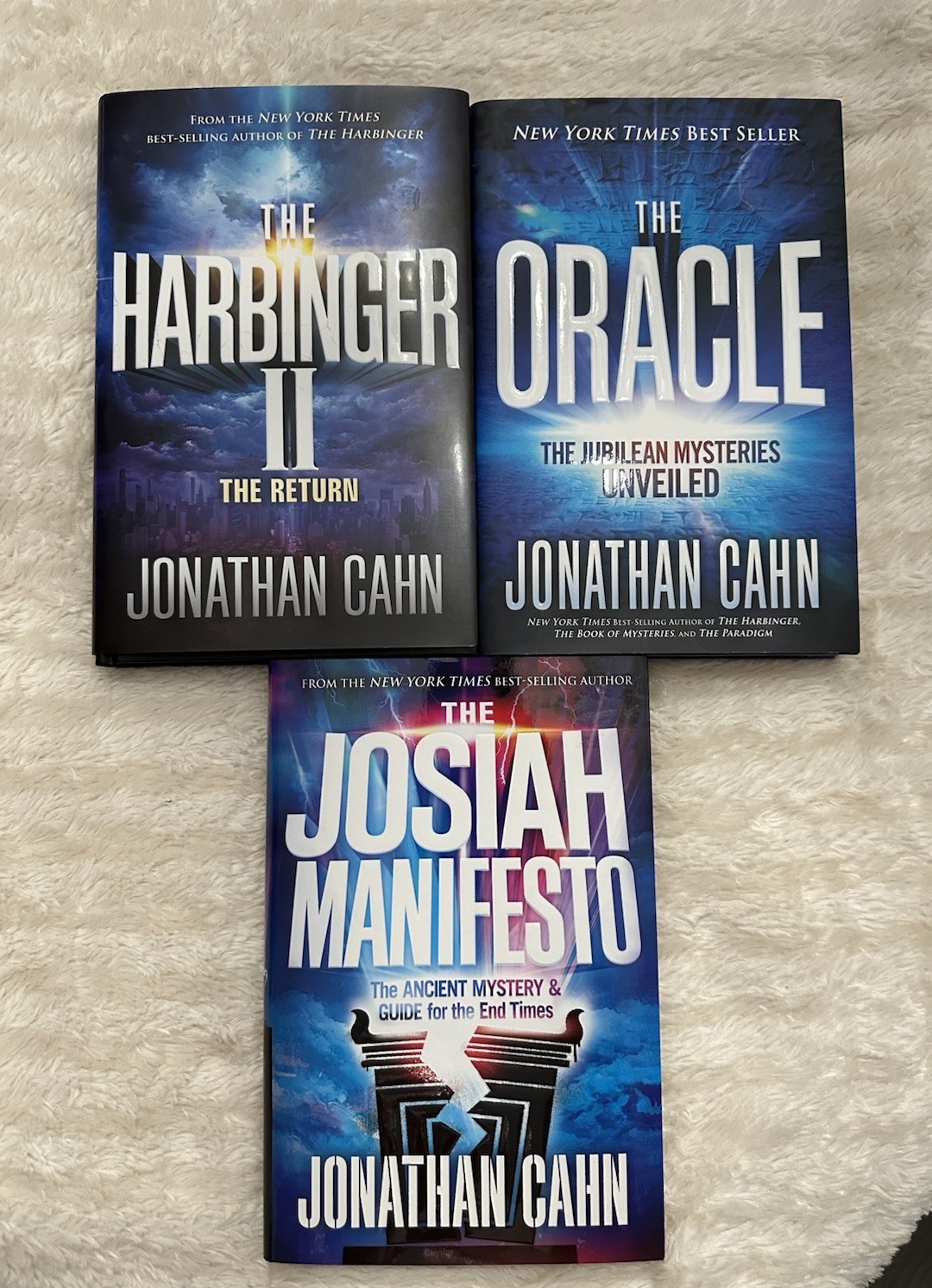 JONATHAN CAHN LOT of 3 BOOKS- THE JOSIAH MANIFESTO – ORACLE – HARBINGER II
