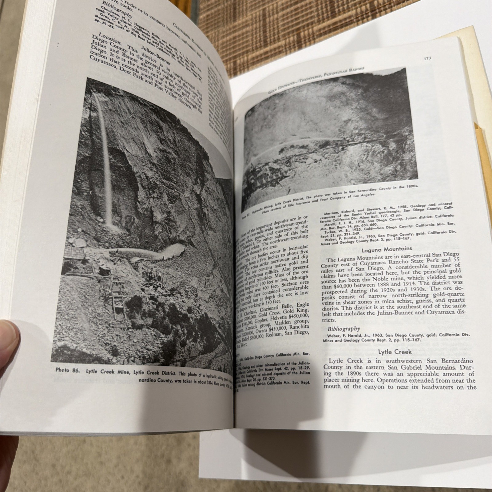 Gold Districts Of California Bulletin 193 w/ Fold-Out Map 6th Printing 1992