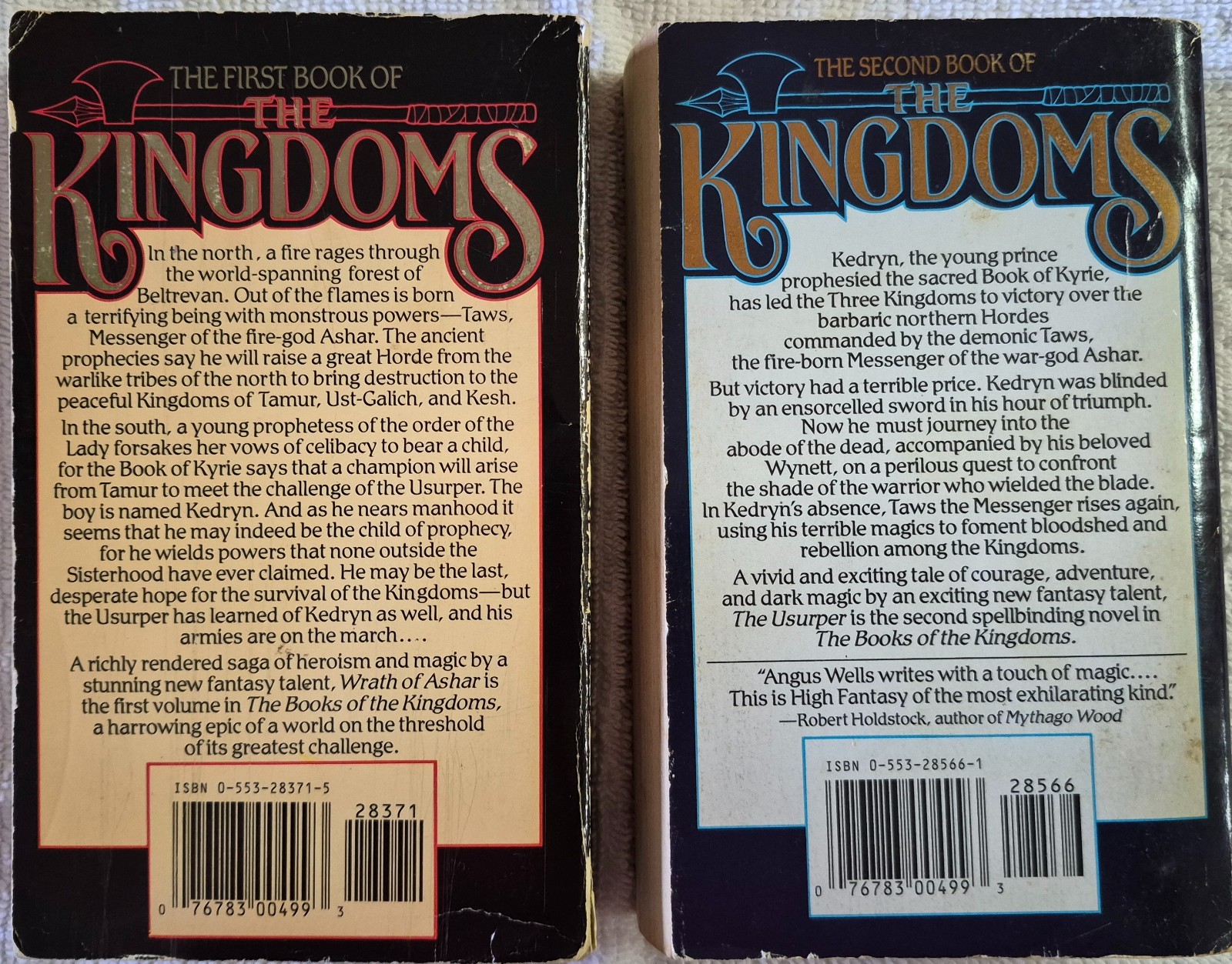 The Kingdoms Series by Angus Wells (Books 1 and 2) Sci-Fi/Fantasy – paperbacks