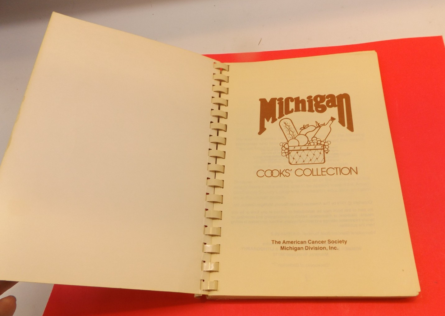 1979 Michigan Cooks’ Collection Cookbook American Cancer Society Wimmer Brothers