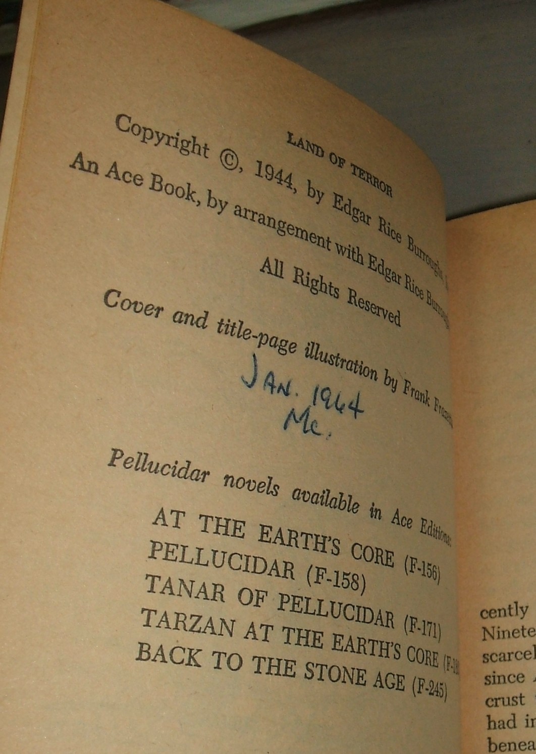 Land of Terror by Edgar Rice Burroughs 1964 1st edition,1st Printing see Listing