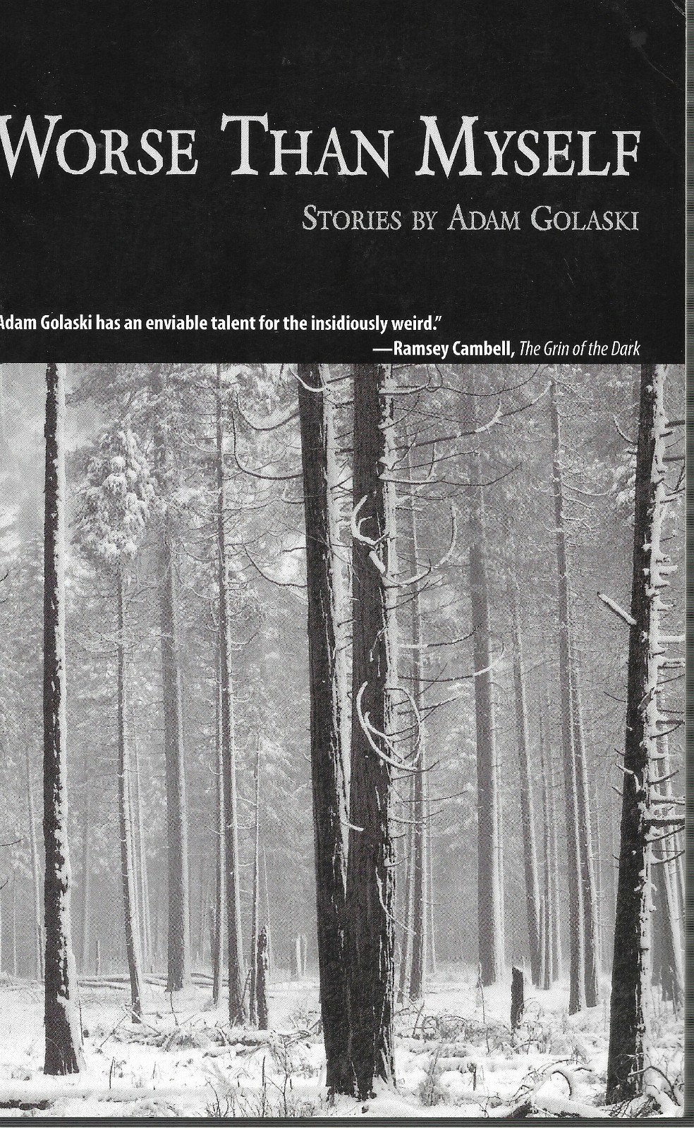 Worse Than Myself by Adam Golaski (2008, Paperback) “Cambell blurb” edition