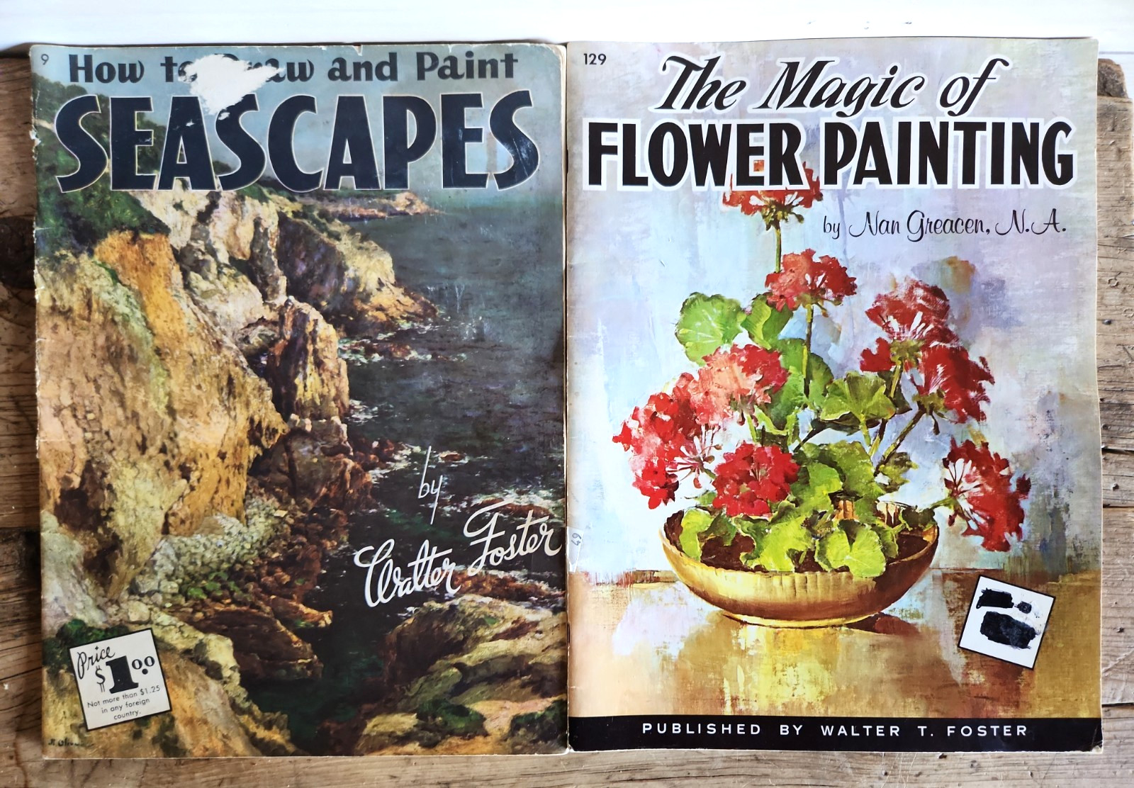Vintage Art Books Lot Of 11 Walter T. Foster How To Draw Paint Paperbacks