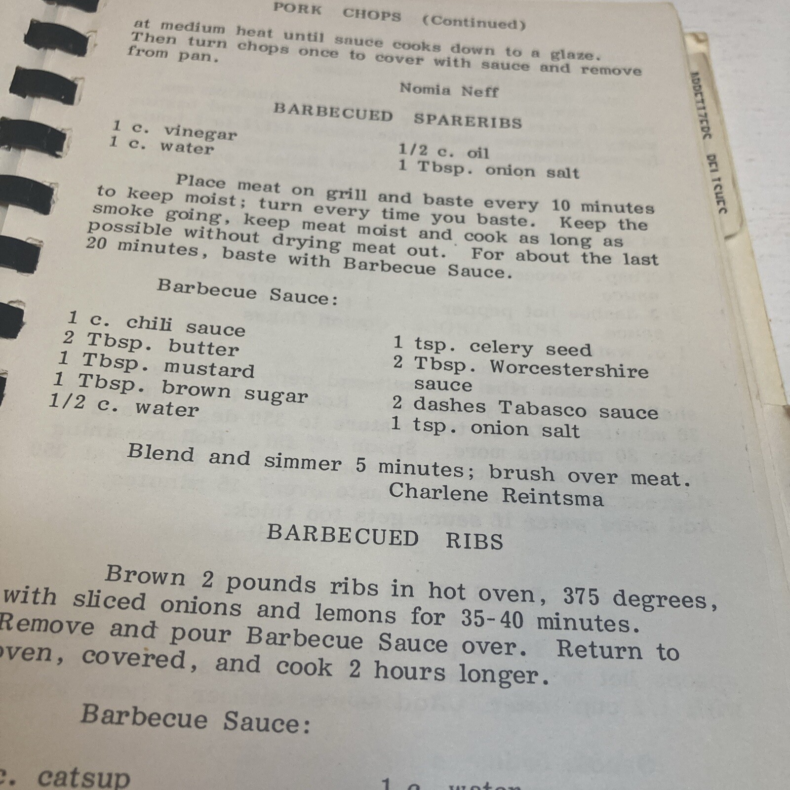 Cherished Recipes Ringbound CookBook Evangelical Church Women Broadview, MT
