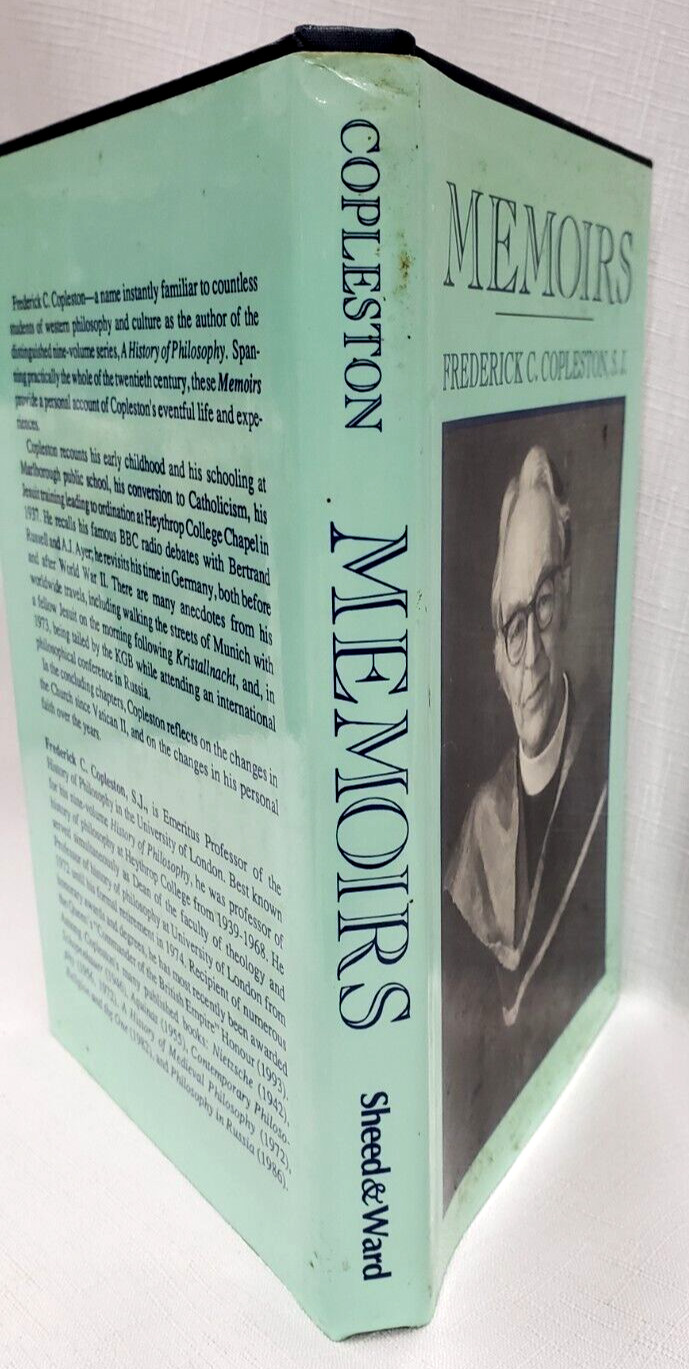 1993 HB 1st,Frederick Copleston MEMOIRS OF A PHILOSOPHER, Philosophy, History