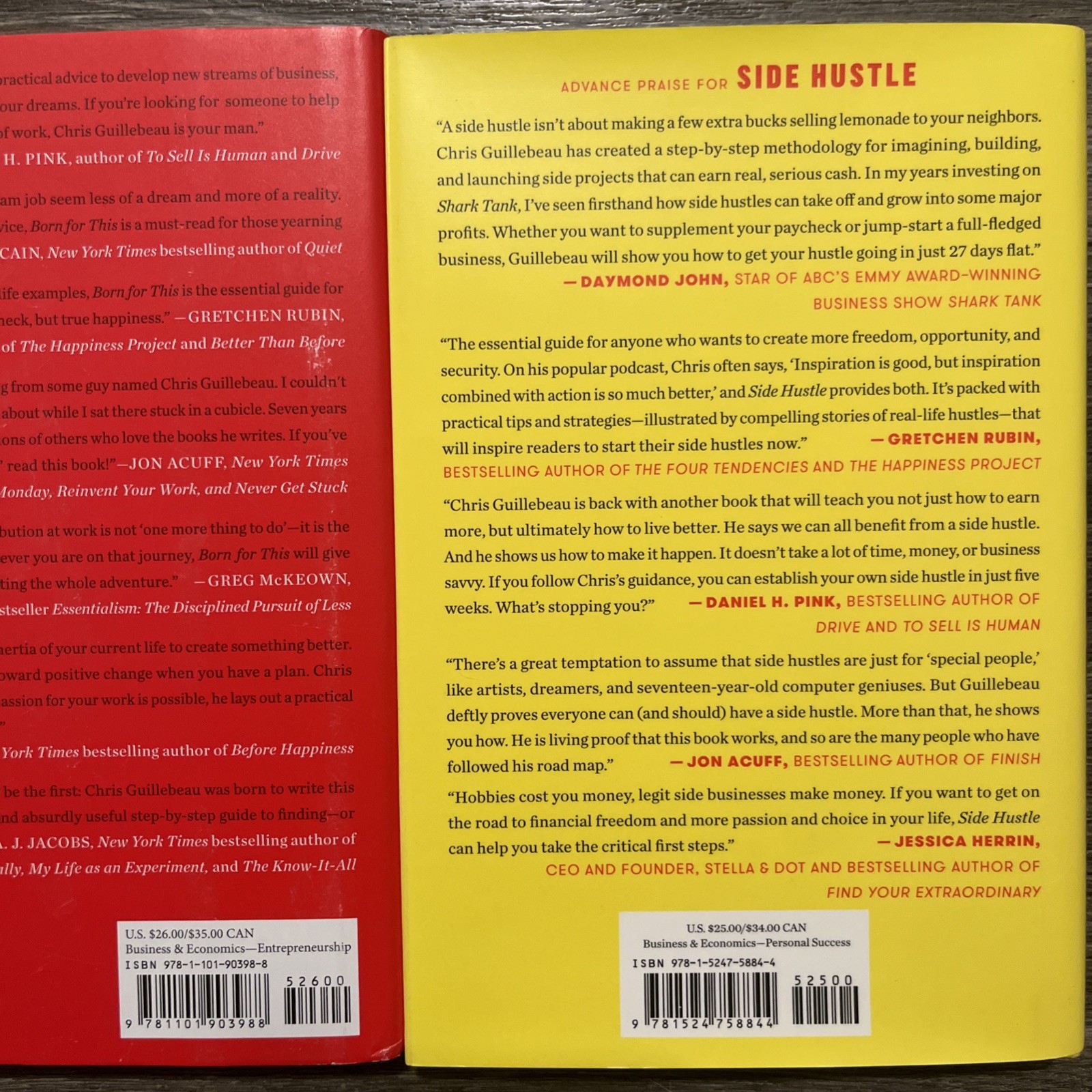 3 Book Lot ~ The $100 Startup ~ Born For This ~ Side Hustle by Chris Guillebeau