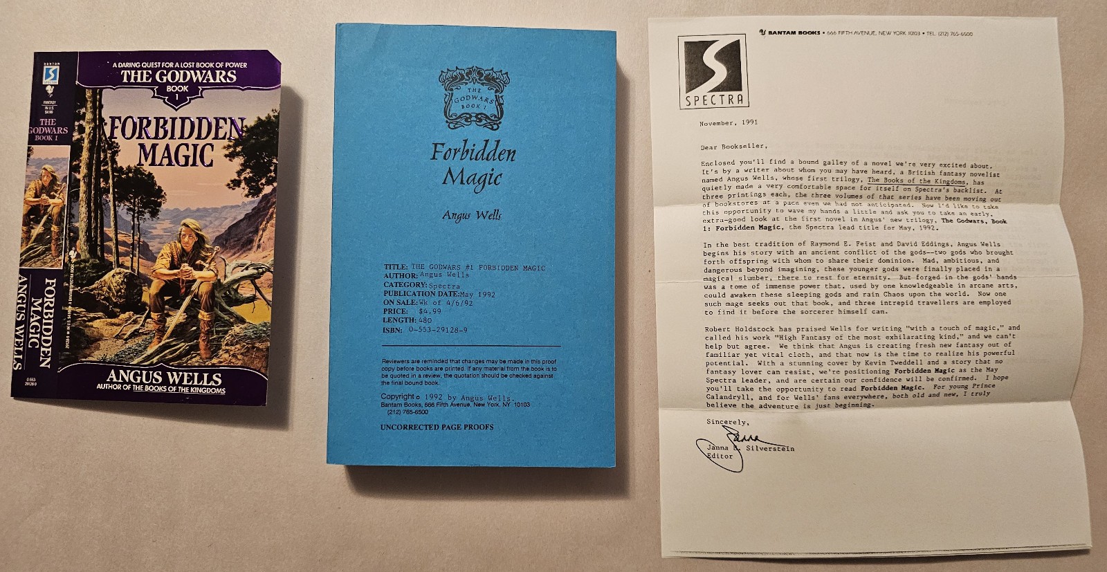 Forbidden Magic: The Godwars #1 by Angus Wells- ARC w/letters & cover *Unread*