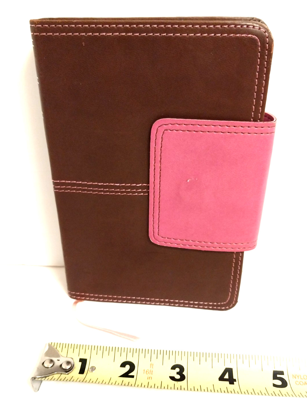 KJV Compact UltraThin Bible Brown/Pink Leather Touch Mag Flap 2012 Holman