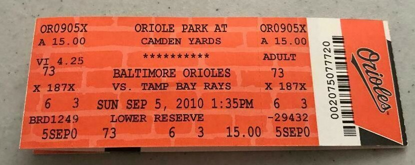 ORIOLES INFORMATION & RECORD BOOK ~ 2007 ~ CAL RIPKEN JR ~ PLUS 4 2010 TICKETS!