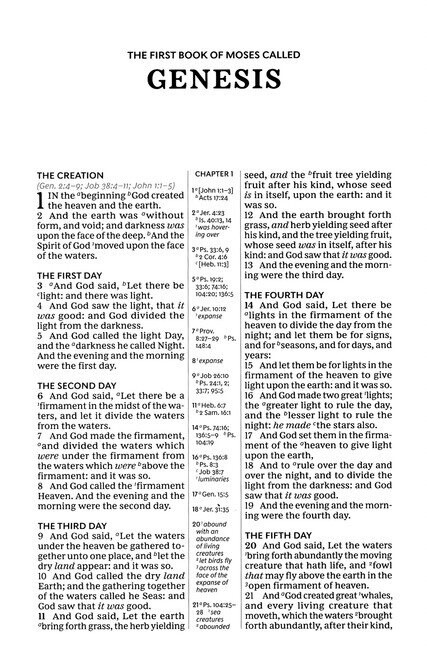 KJV Bible: Compact Center-Column Reference Bible, Black Genuine Leather