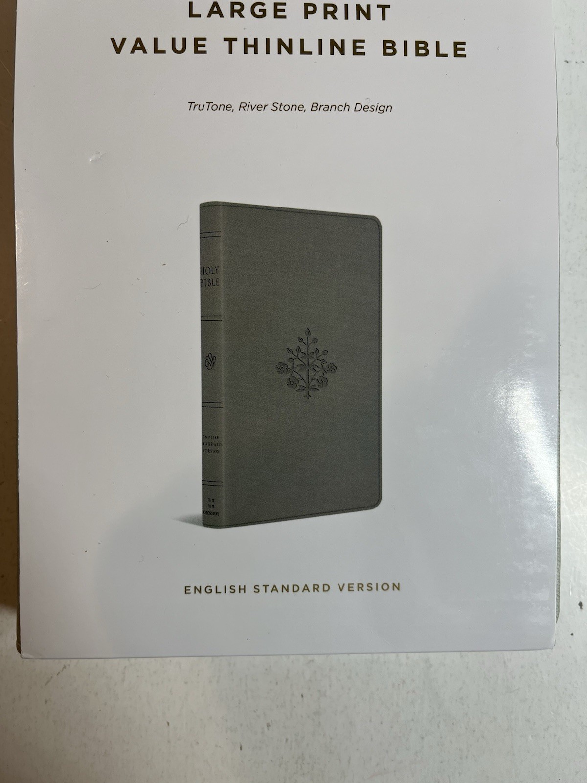 ESV Large Print Value Thinline Bible (Trutone, River Stone, Branch Design)