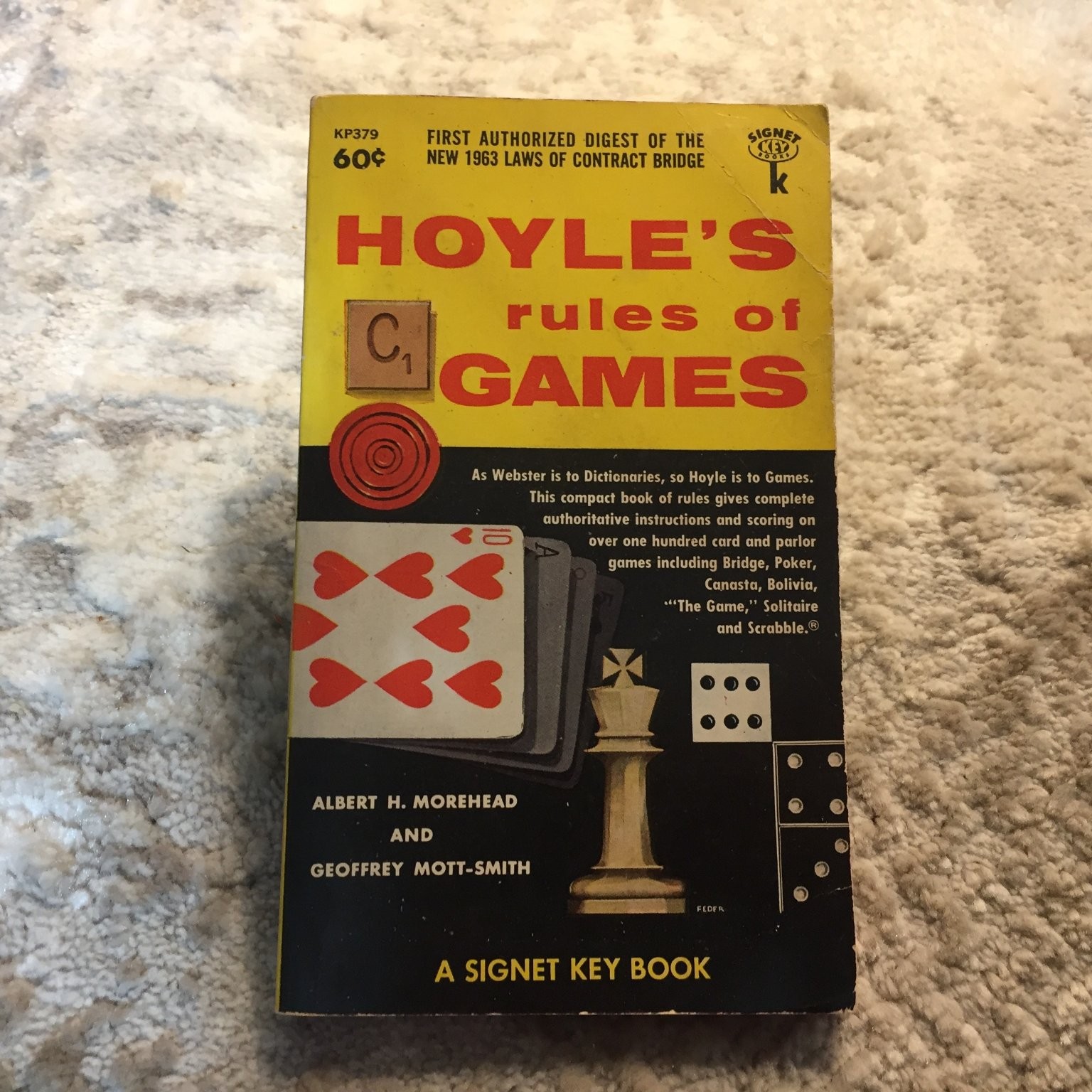 Hoyle’s Rules of Games Morehead Mott-Smith 1963 Signet Games Self Help Book
