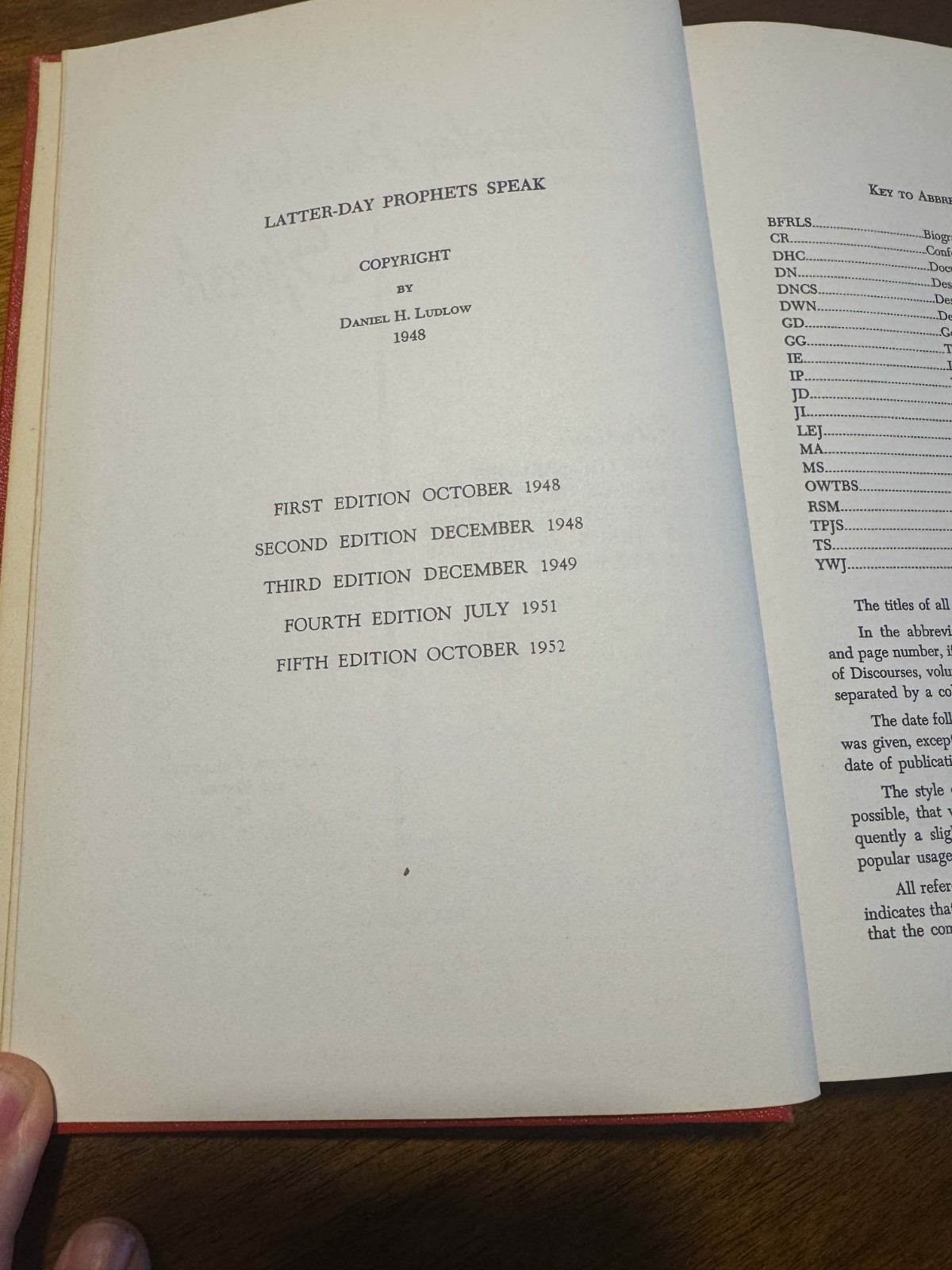 Latter-Day Prophets Speak – Hardcover By Daniel H Ludlow – 1952