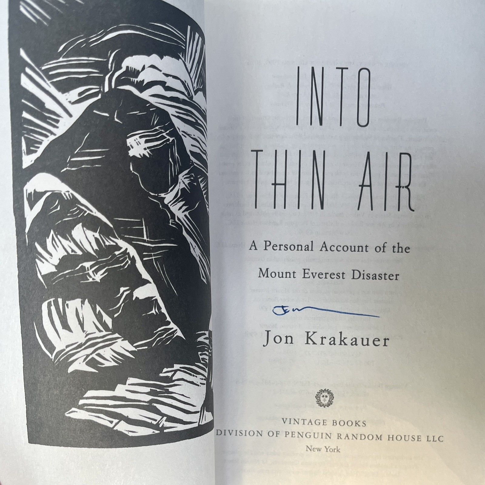 Signed 2026 Edition/30th Anniversary of Into Thin Air by Jon Krakauer