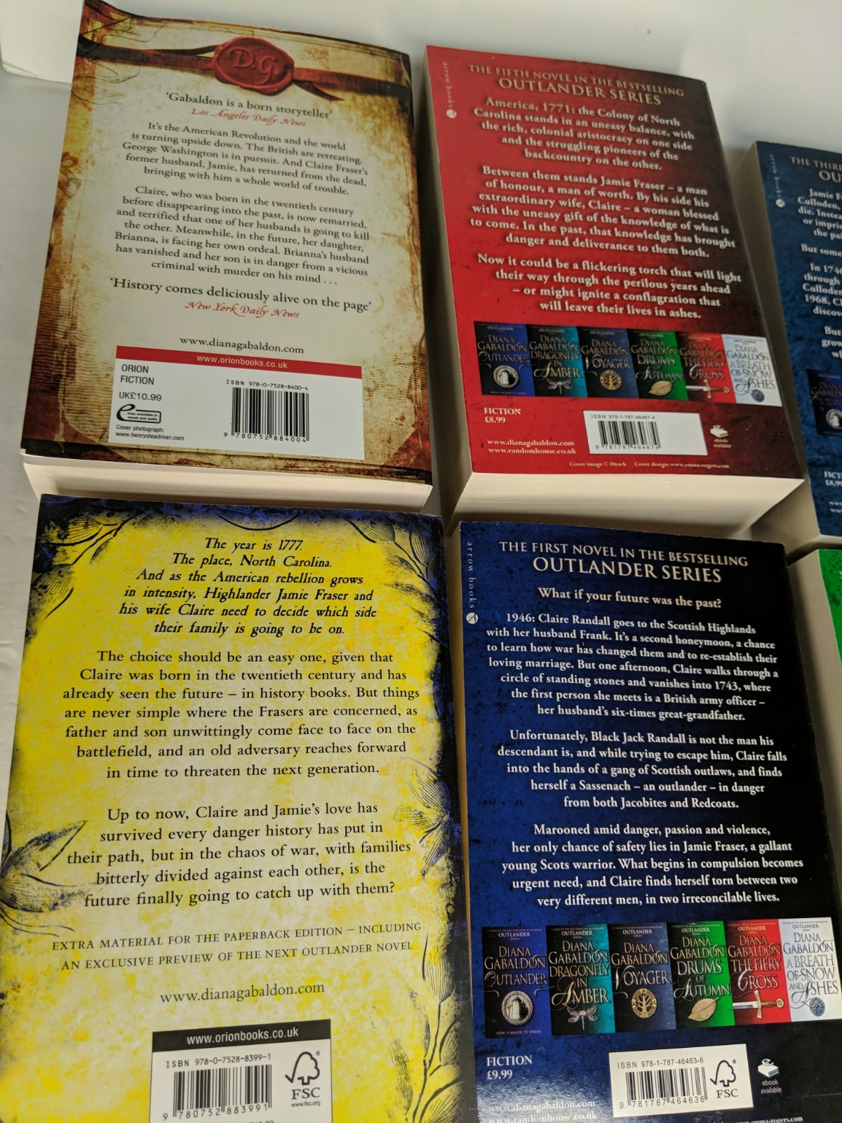 Diana Gabaldon Collection Outlander Series 8 Books Collection Paperback Set