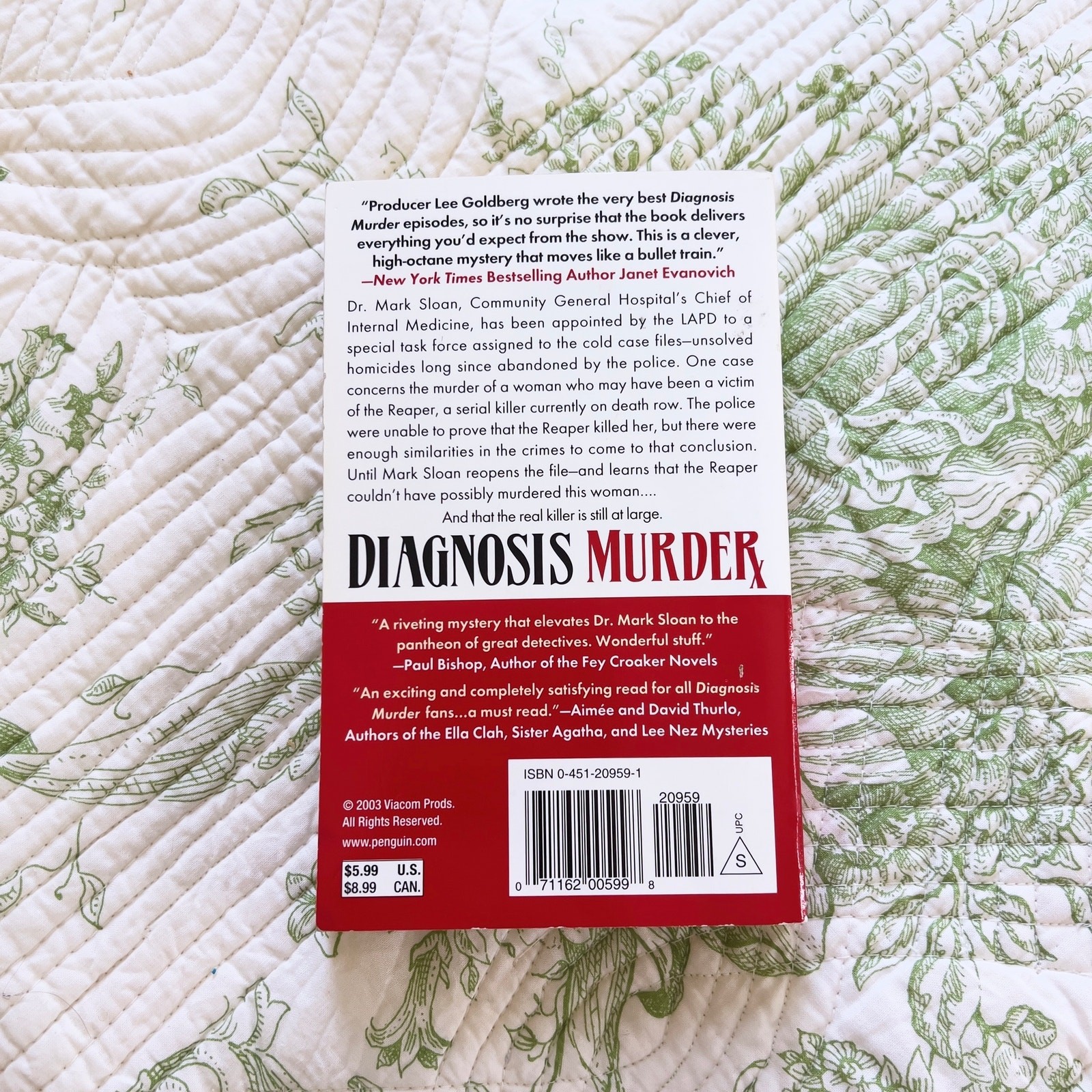 Diagnosis Murder The Silent Partner by Lee Goldberg Paperback 2003 Dick Van Dyke