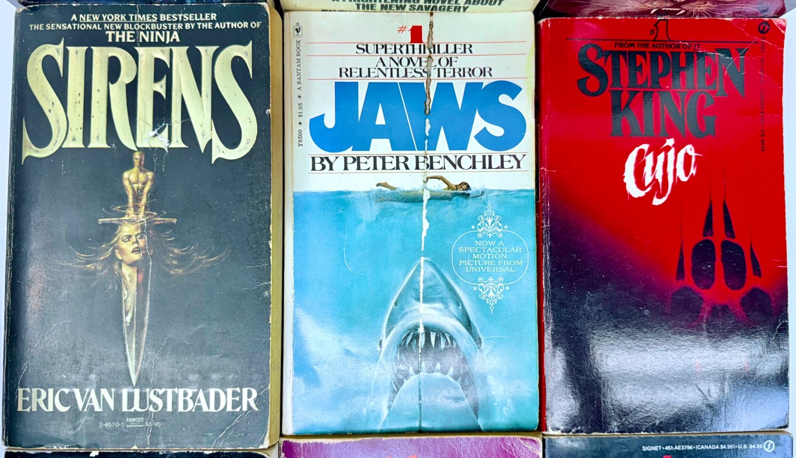 Horror Book Lot of 9 Exorcist Jaws Cult Hannibal Misery Sirens Cujo Pet Sematary
