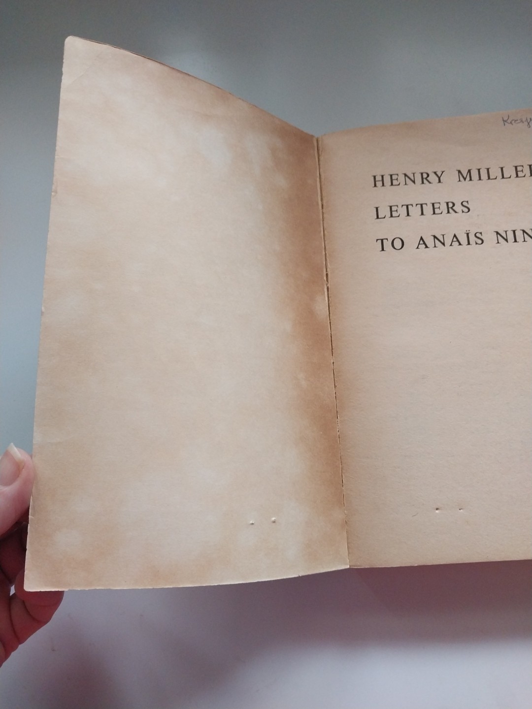 Letters to Anais Nin (Tesoro Books), Miller, H.