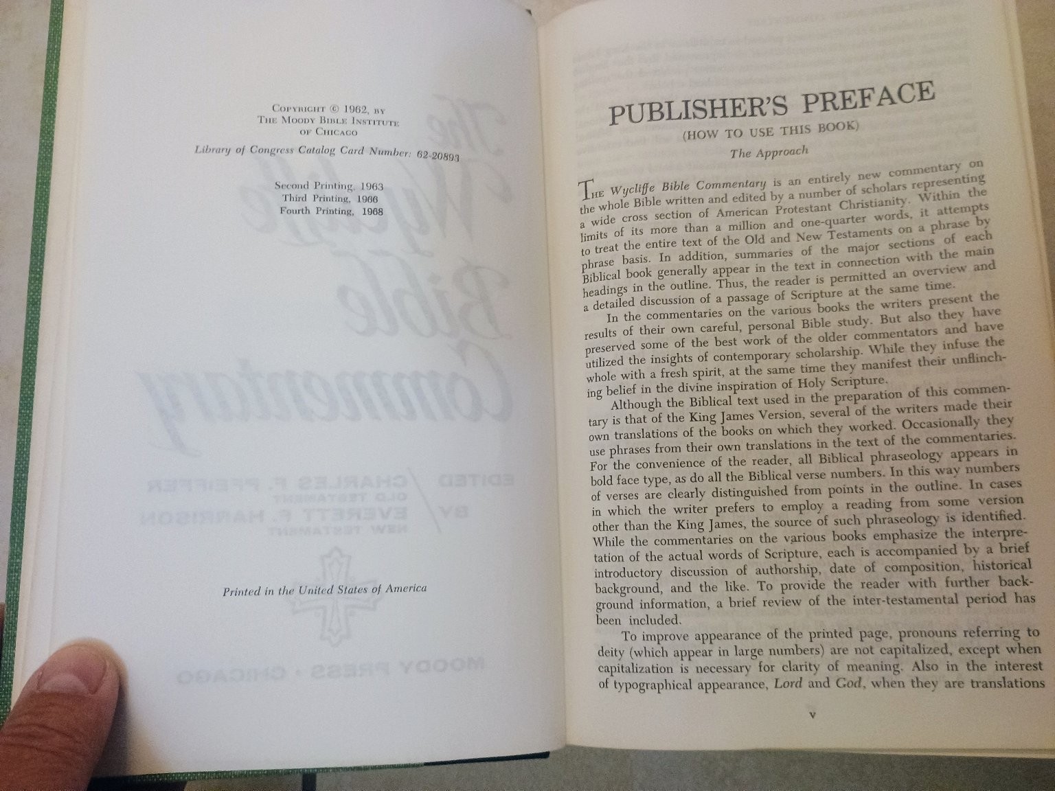 Wycliffe Bible Commentary Pfeiffer Harrison 1968 Theology Study Moody Press HC
