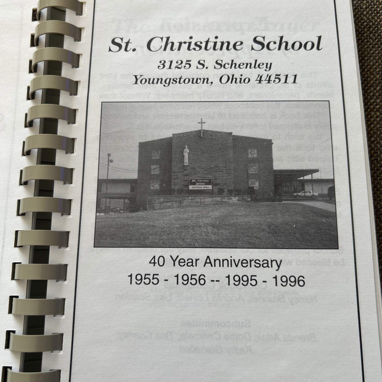 Cooking W/St Christine’s Church Cookbook Youngstown, Ohio VTG 1996 ~ 164 Pages
