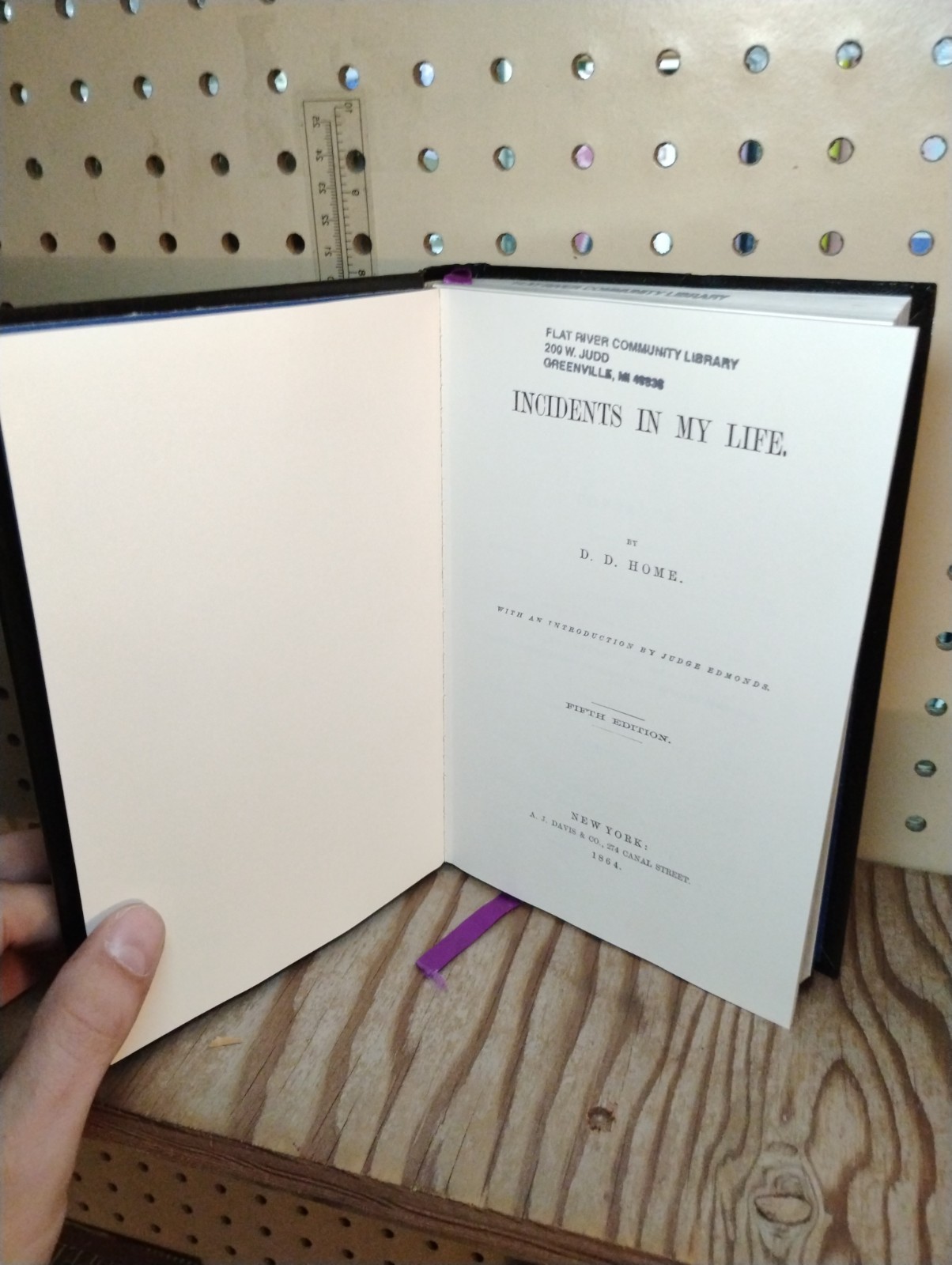 INCIDENTS IN MY LIFE D. D. HOME. FIFTH EDITION. Reprinted 1991 from the 1864