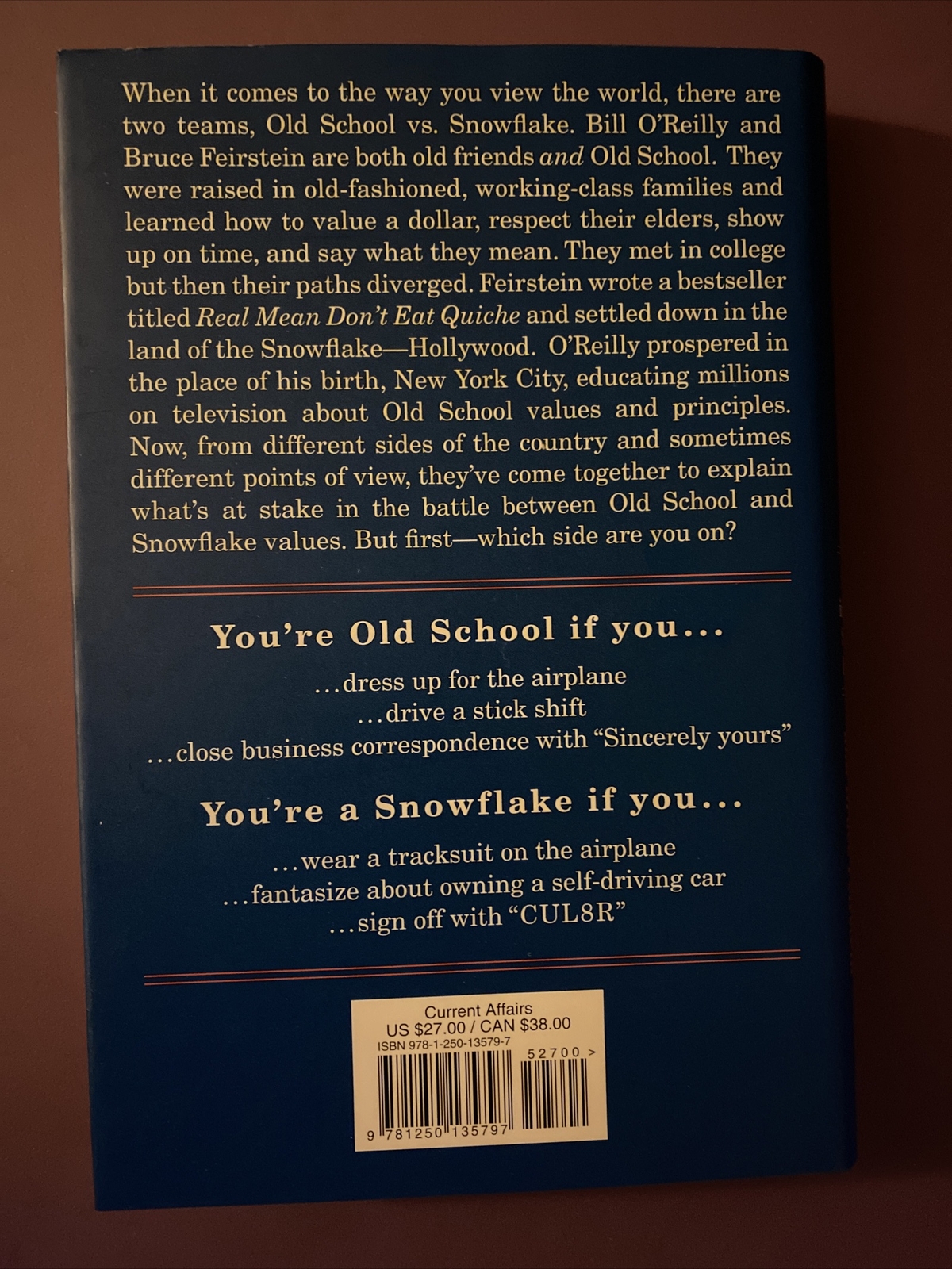 Old School Life in the Sane Land By Bill O’Reilly First Edition 2017 178 pages
