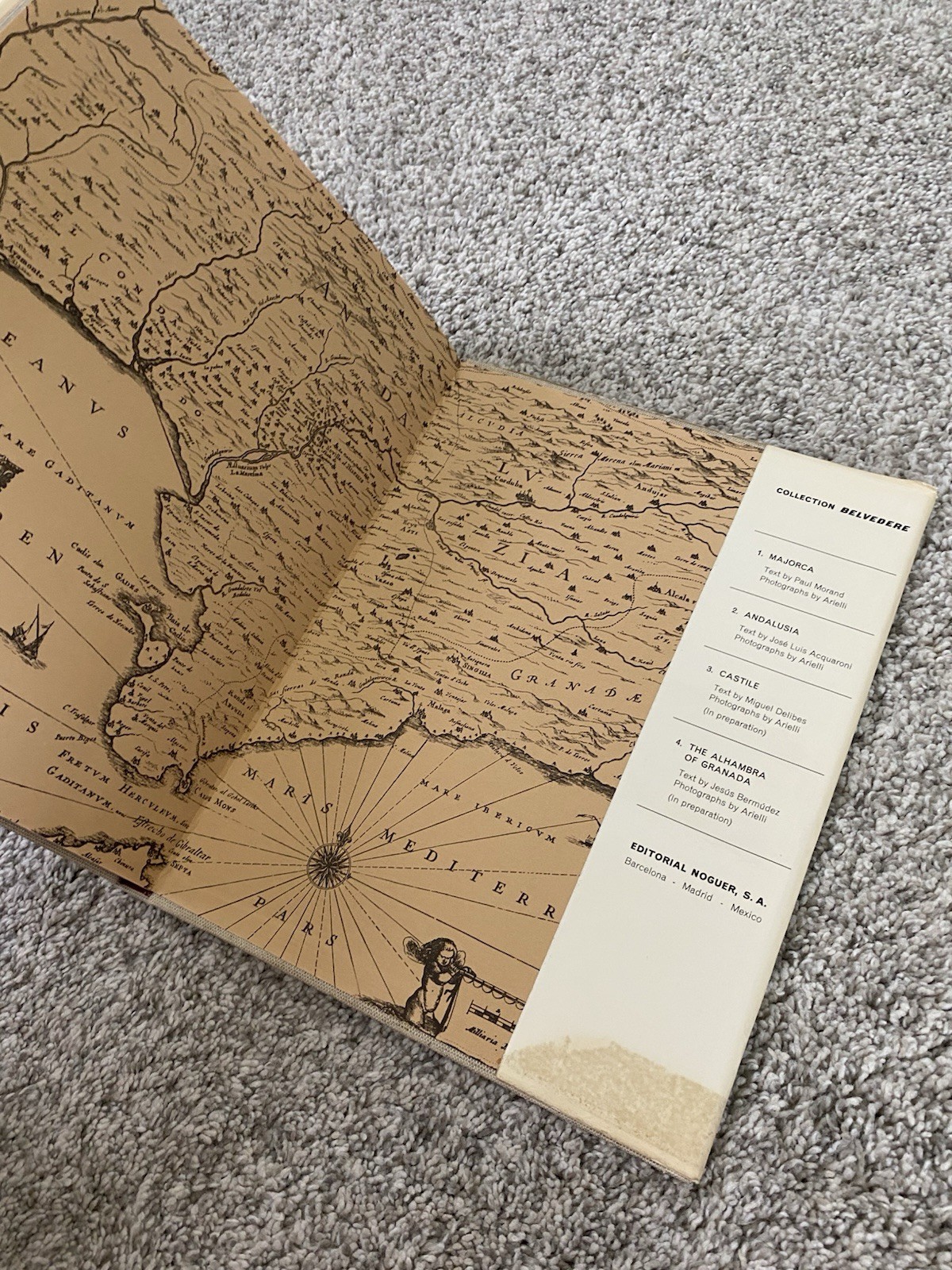 Vtg Andalusia Book W Map article 1964 English Southern Spain Acquaroni Arielli