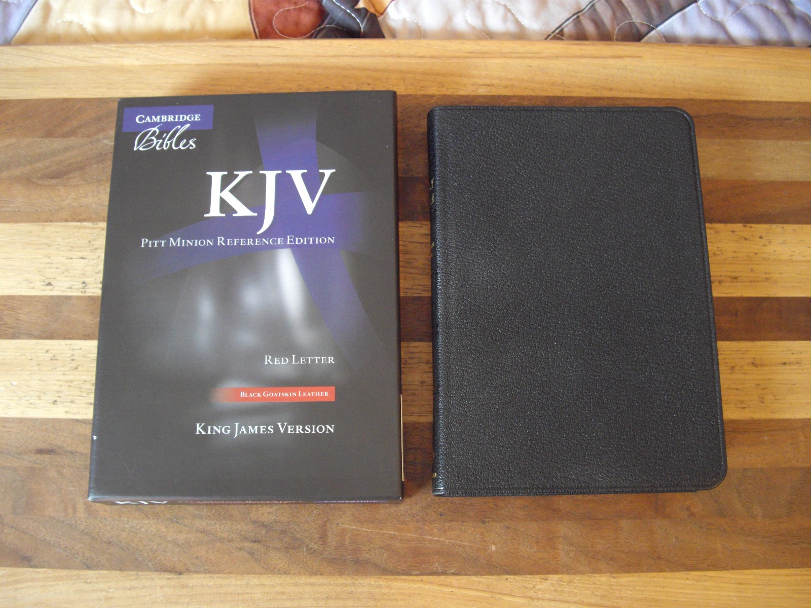 Cambridge Black Genuine Goatskin Leather Pitt Minion KJV Reference Bible