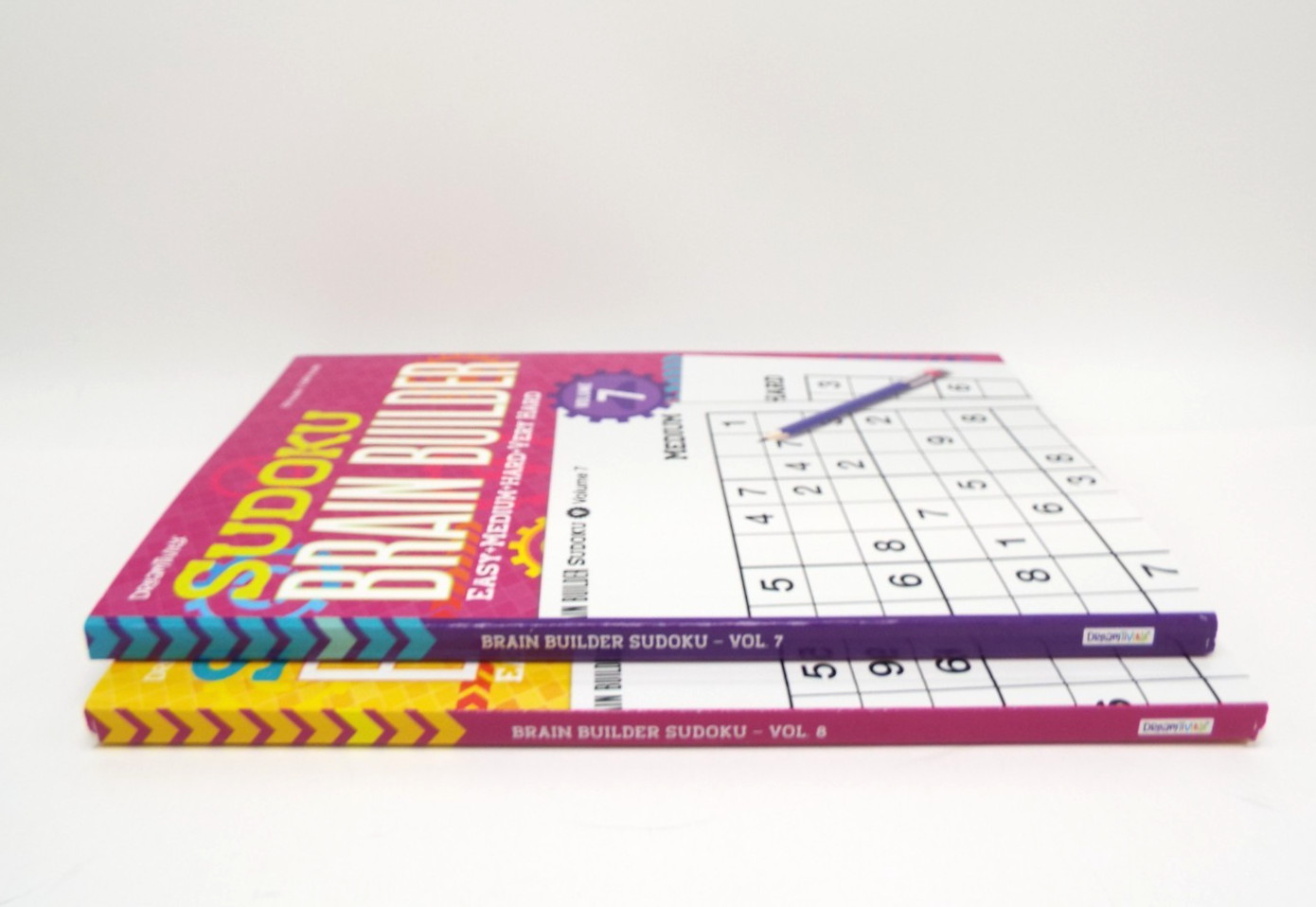 2 Sudoku Brain Builder Puzzle Books: Vol. 7 & 8 Smaller size: 5.25″ x 8.25″ NEW