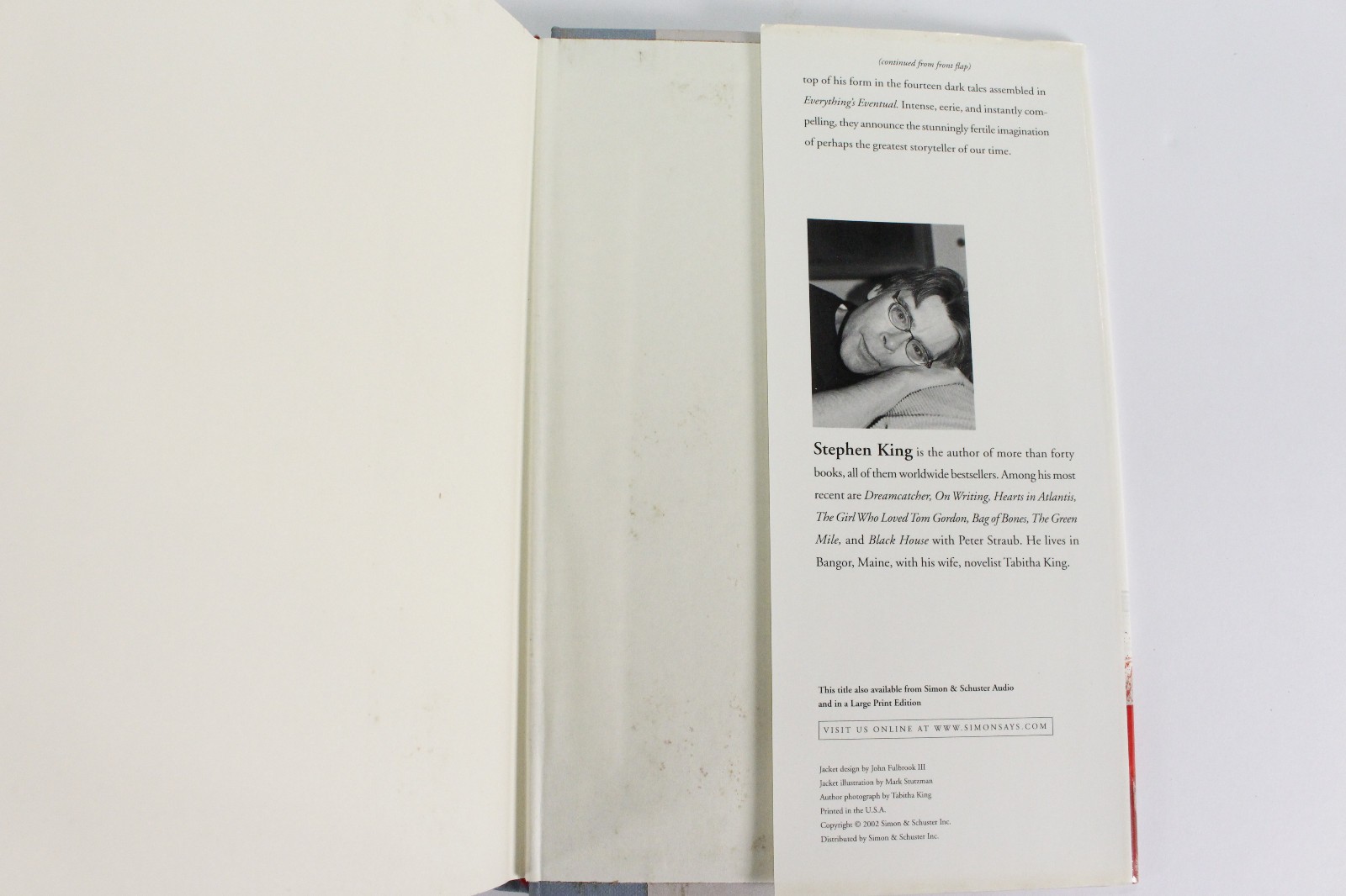 Stephen King Everything’s Eventual 2002 Hardcover First Edition 1st Printing