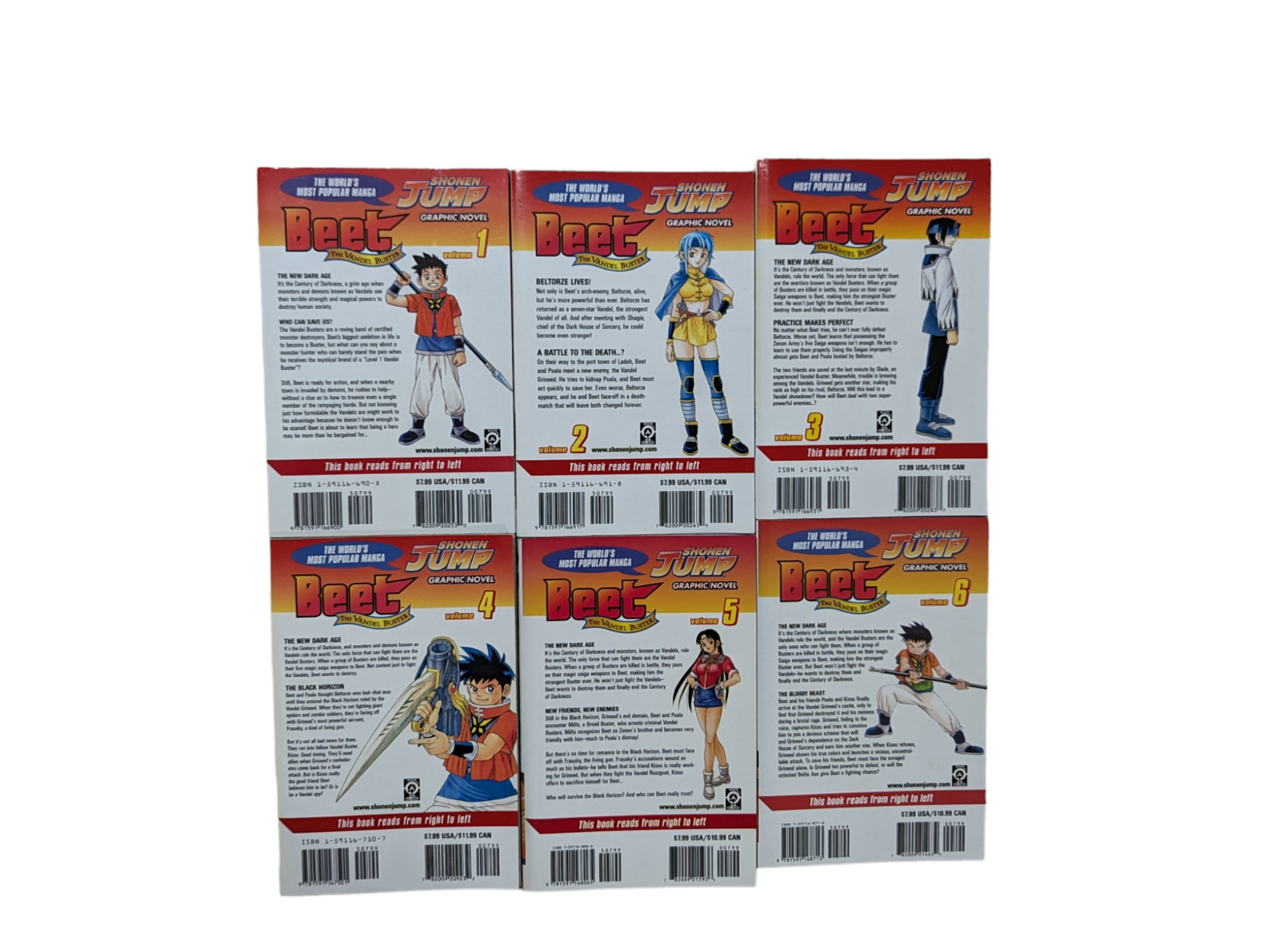 LOT of 6 Beet The Vandel Buster English Manga Vol. 1 2 3 4 5 6 Shonen Jump Set
