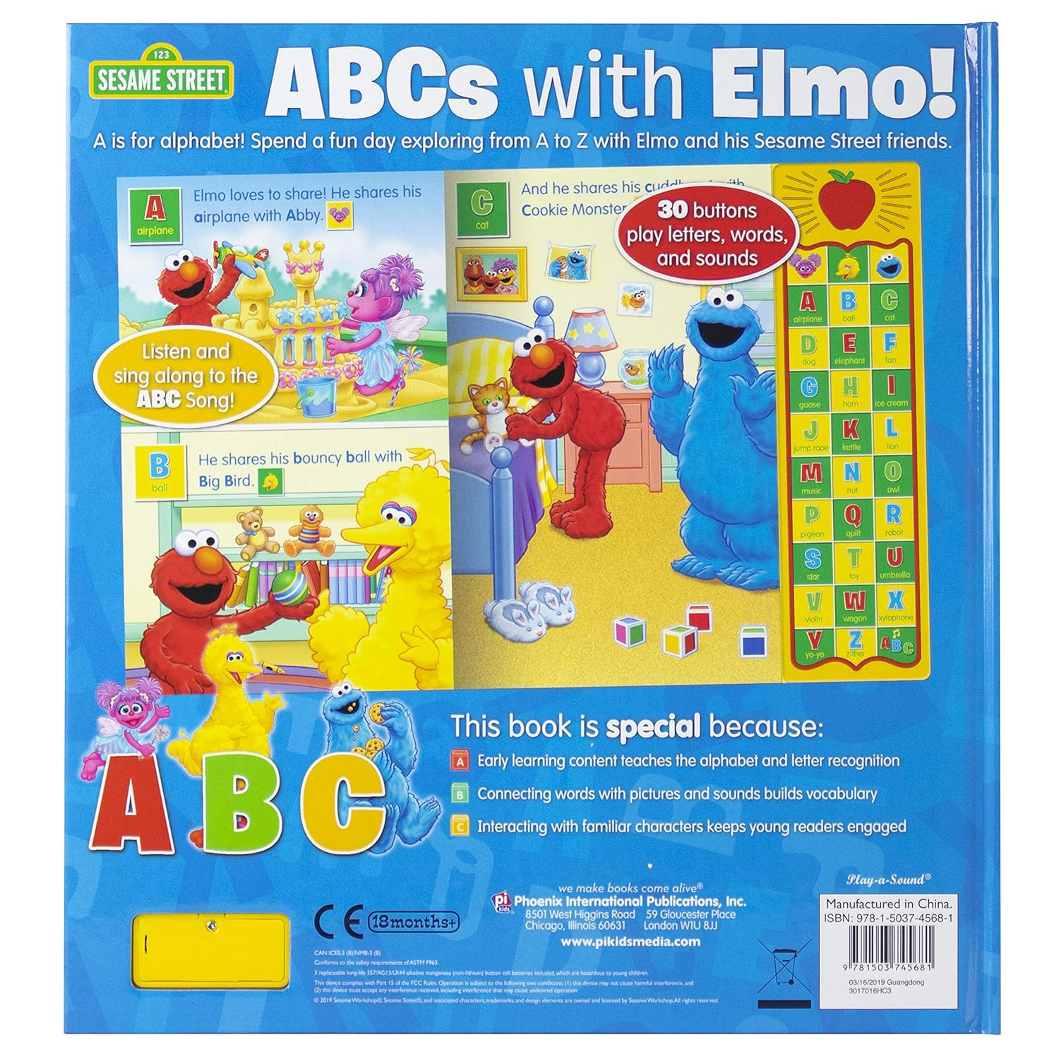 Sesame Street – Abcs with Elmo! 30 Button Sound Book – Great for Learning First