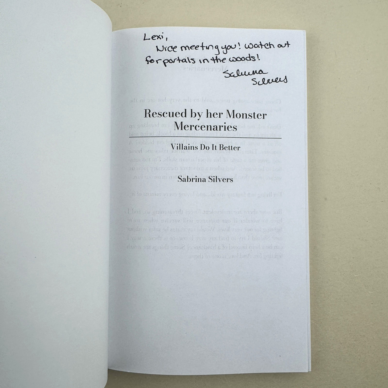 Sabrina Silvers Signed Rescued by her Monster Mercenaries Villains Do It Better