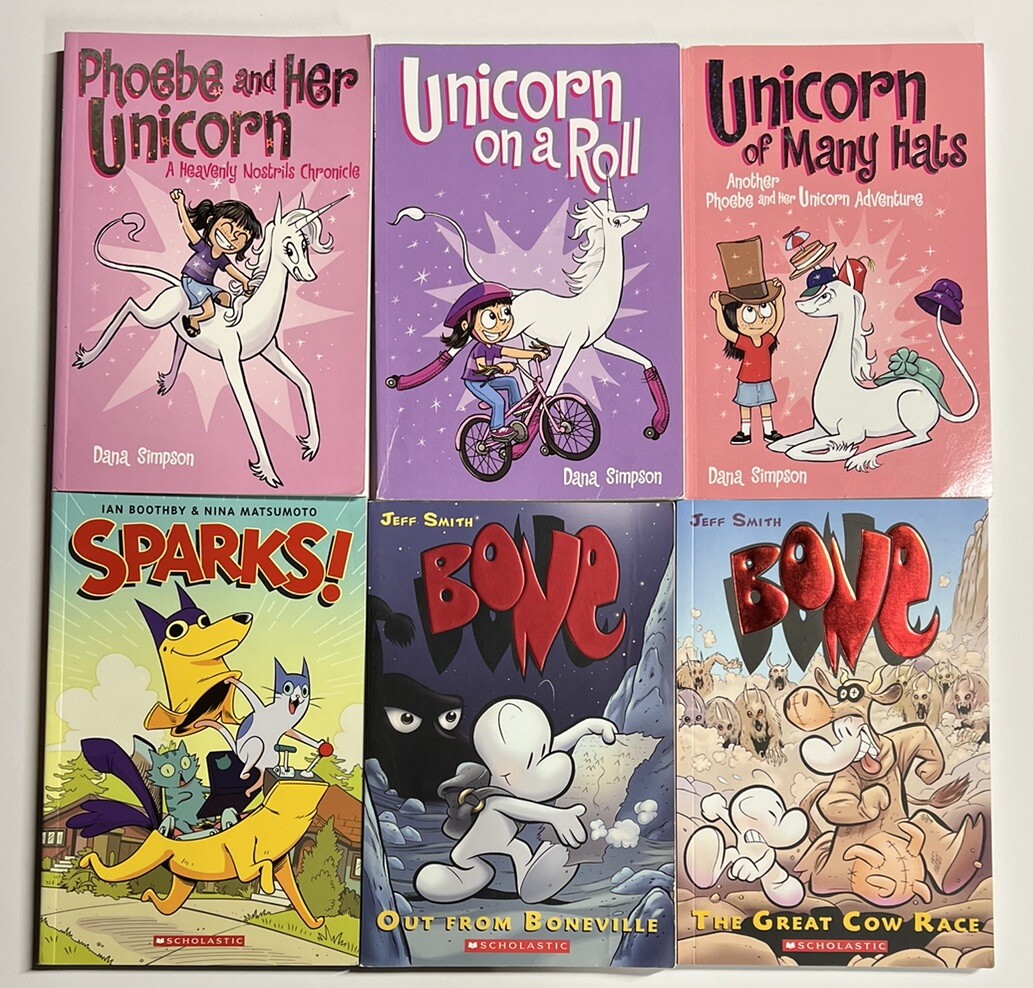 Graphic Novels SUNNY SIDE UP, El Deafo, BONE, New Kid, SMILE, Izzy Lot of 32