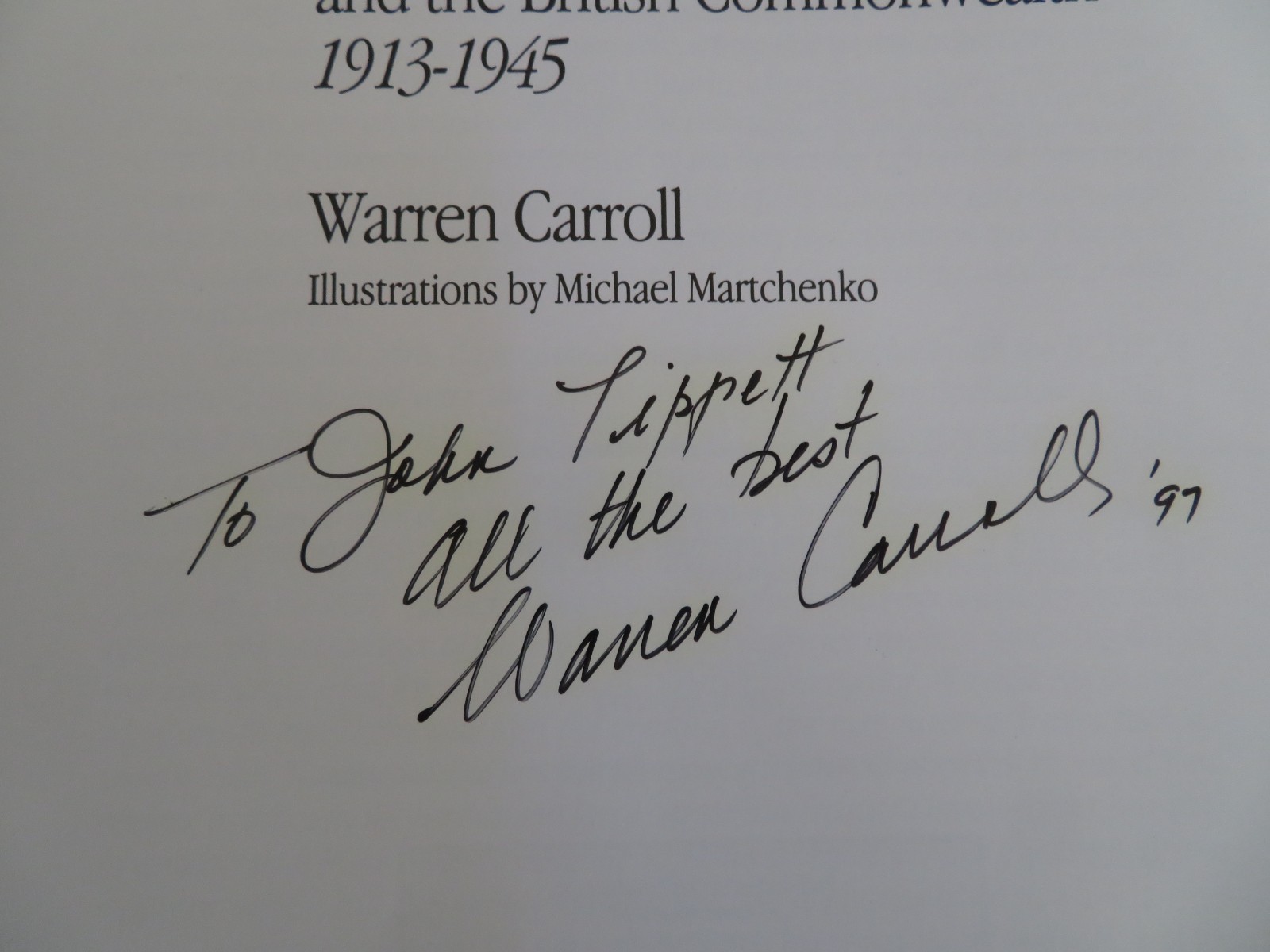 EAGLES RECALLED: AIR FORCE WINGS OF CANADA, GREAT BRITAIN & .. SIGNED BY AUTHOR