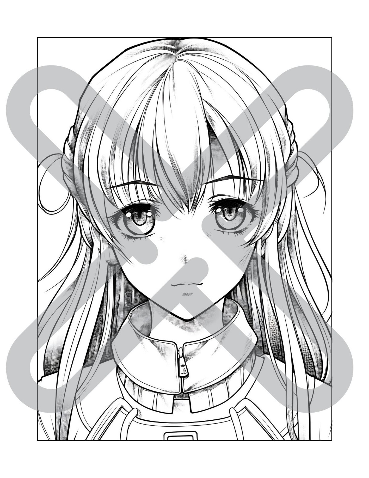 30 anime girl kids coloring book pages, coloring pages Stress Relief – Paper Ver