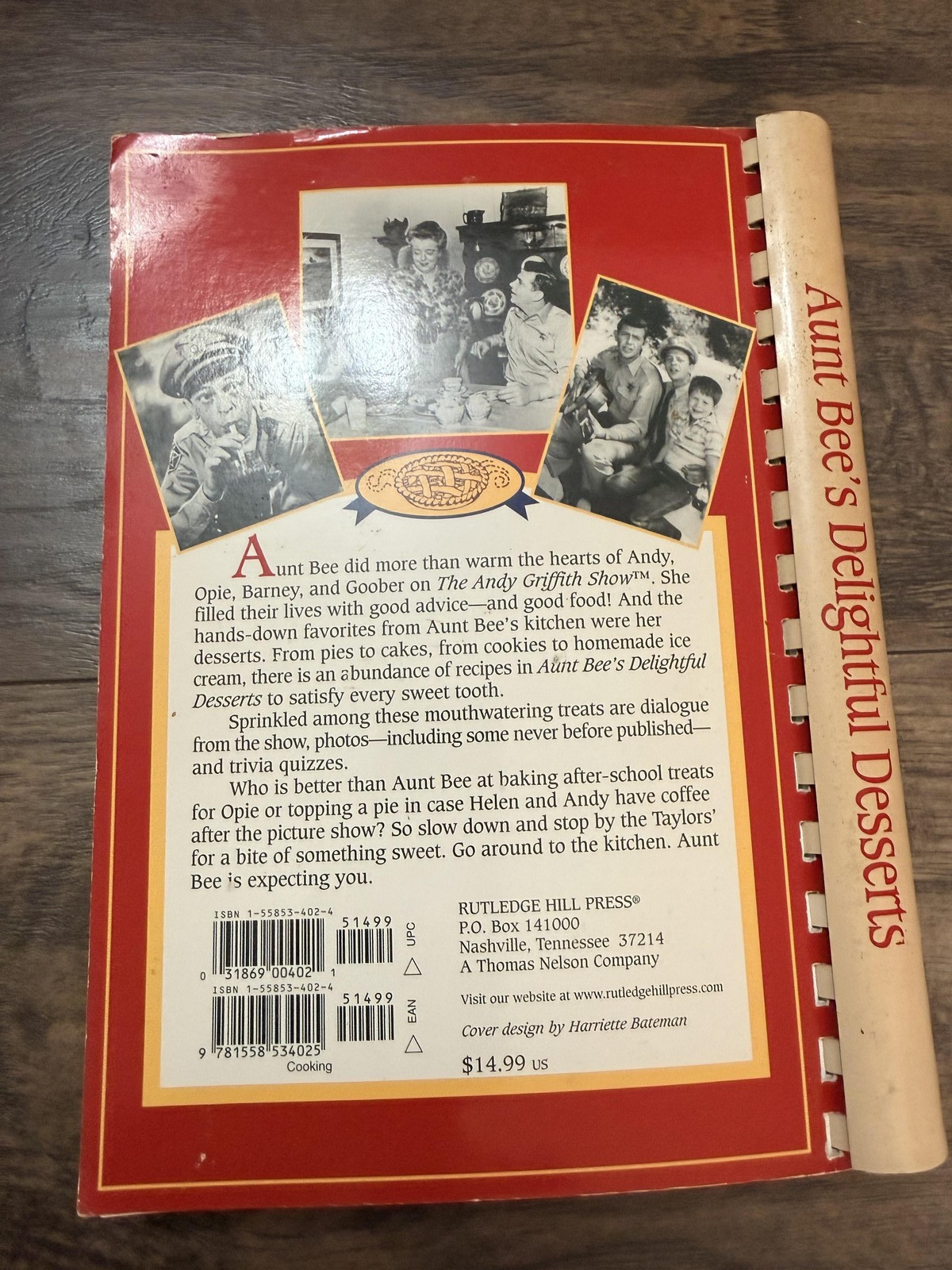Vintage Aunt Bee’s Delightful Desserts Ken Beck Jim Clark Andy Griffith Cookbook