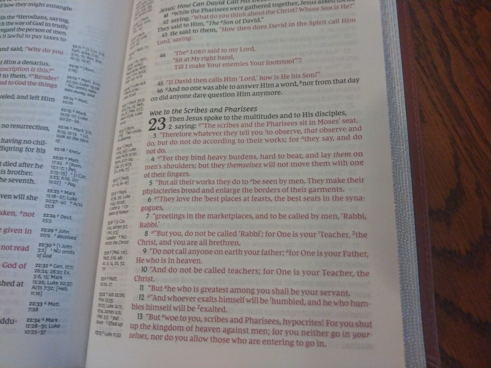NKJV, Single-Column Reference Bible ~Retail 129.99~ Brown Genuine Leather