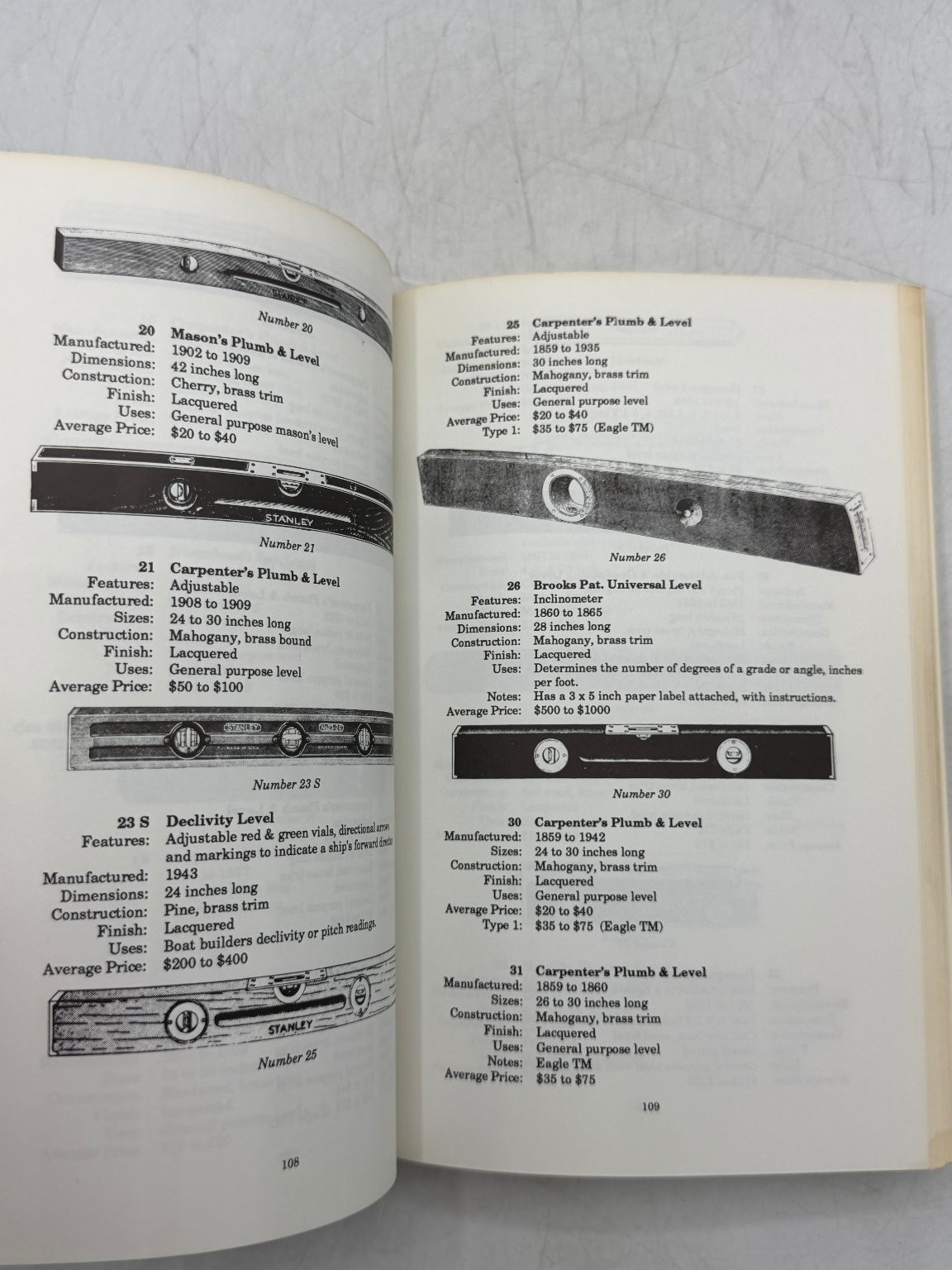 Stanley Tools John Walter 1991 Third Printing Antique Collectible Guide Tool