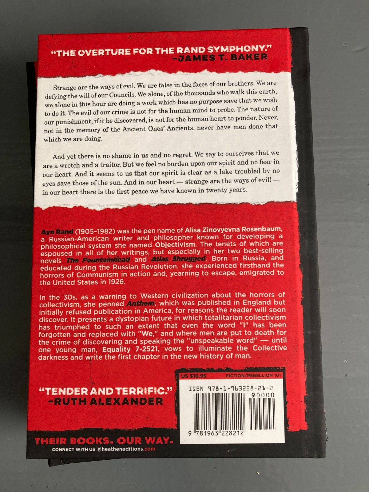 Anthem by Ayn Rand (Heathen Edition) Hardcover MISPRINTED MISFIT