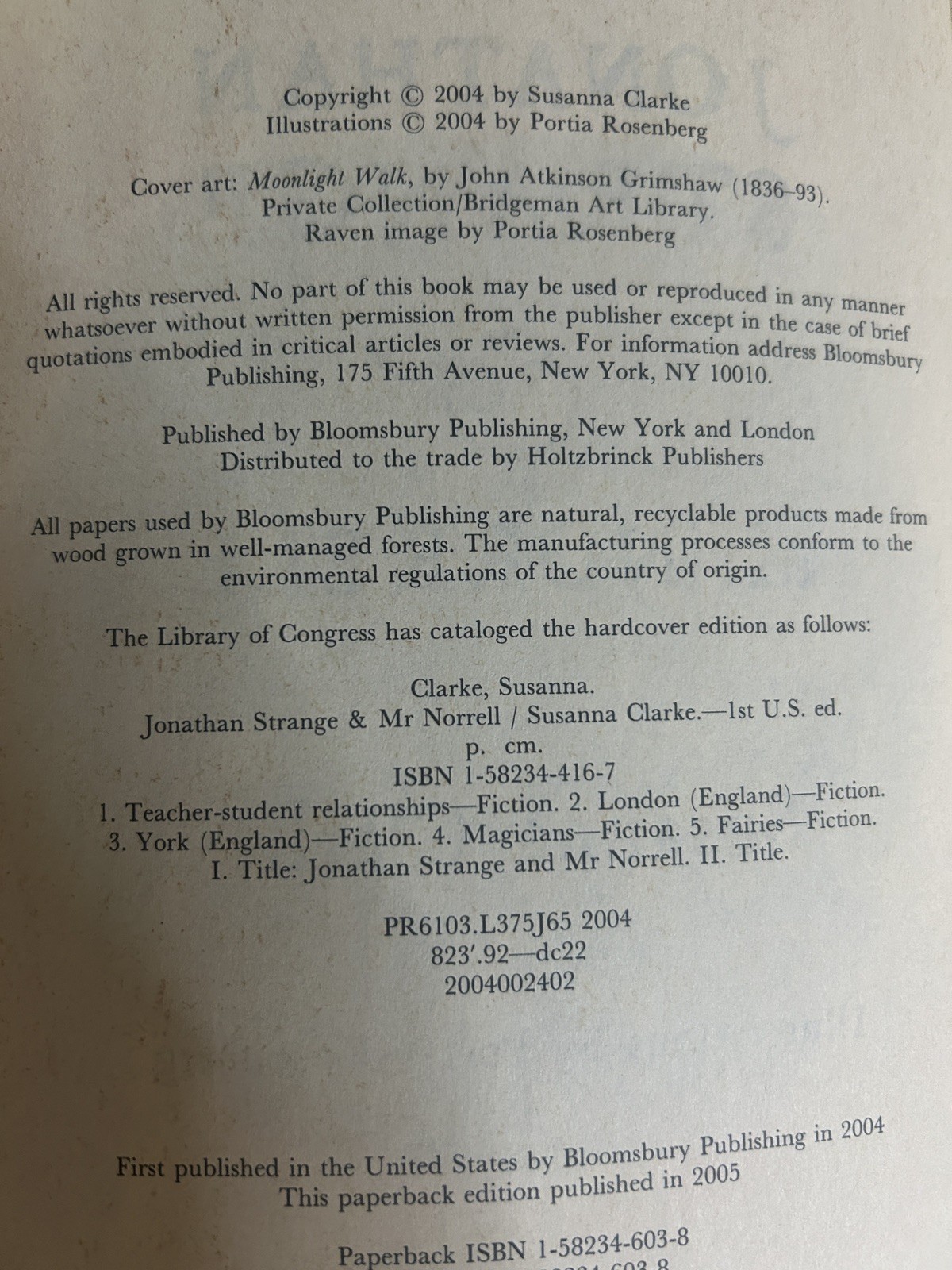 Jonathan Strange and Mr Norrell : A Novel by Susanna Clarke (2005, Perfect)