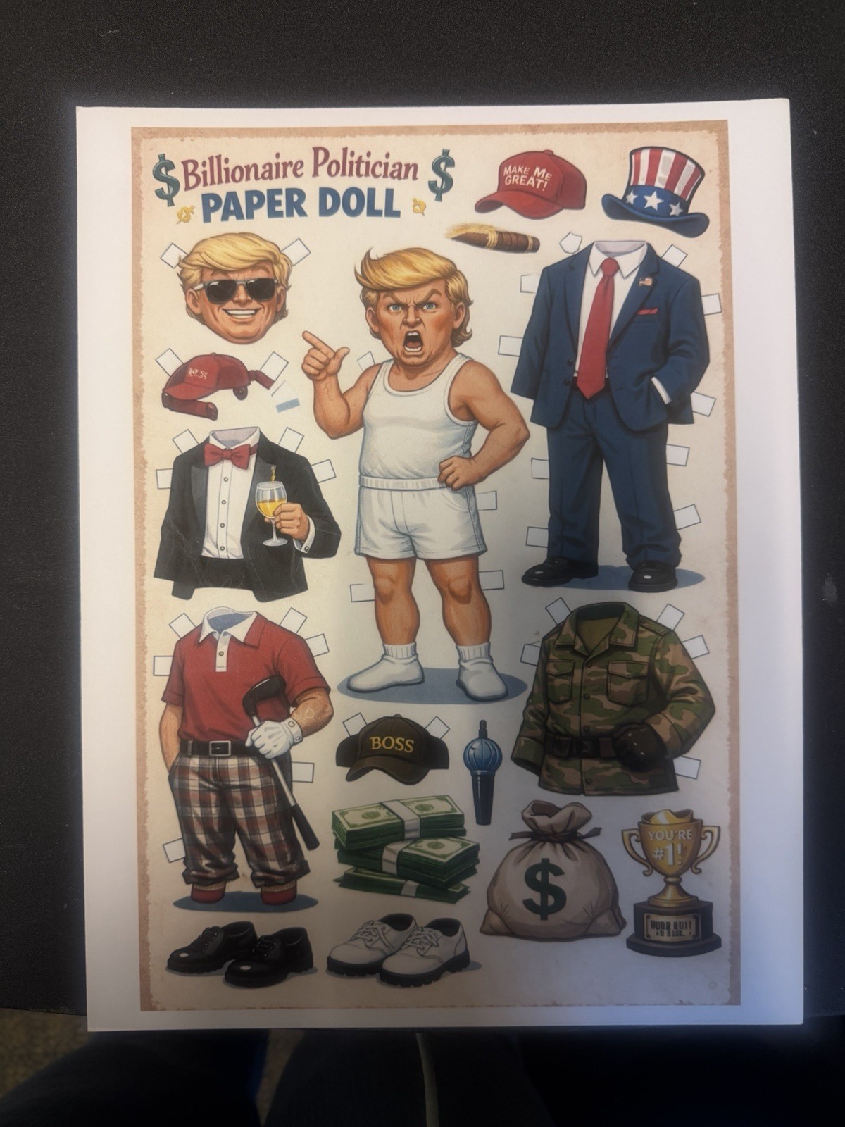 Political Adult Coloring Book And Paper dolls, Selfcare, Political Gift, Funny